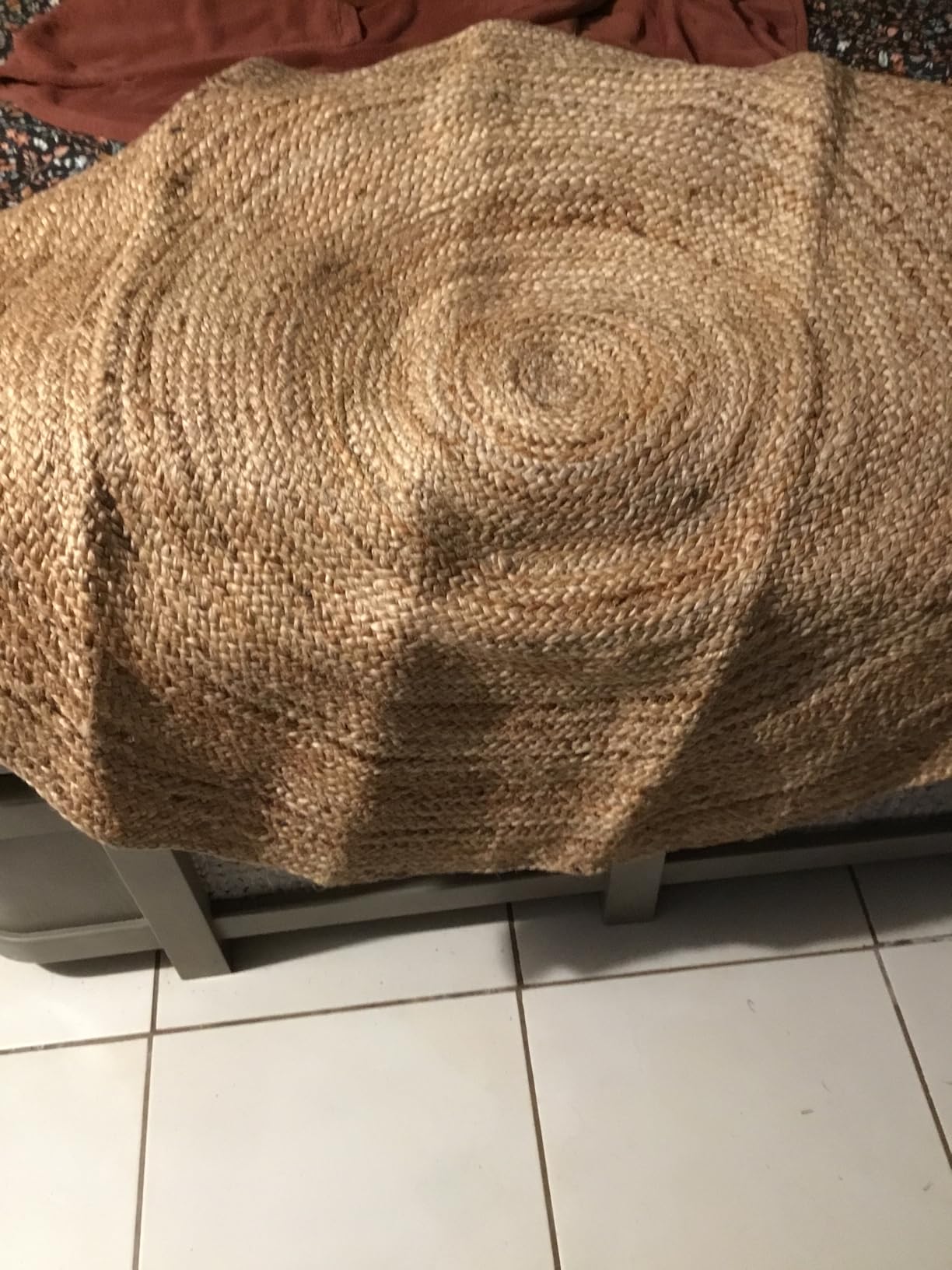 Jute Braided Area Rug, Natural - 8 Feet Round, Boho Neutral Indoor Circle Hand Woven Rugs for Living Room, Bedroom, Nursery, Dining Area | Farmhouse Large Rustic Patio Floor Mat for Coastal Decor customer photo 2