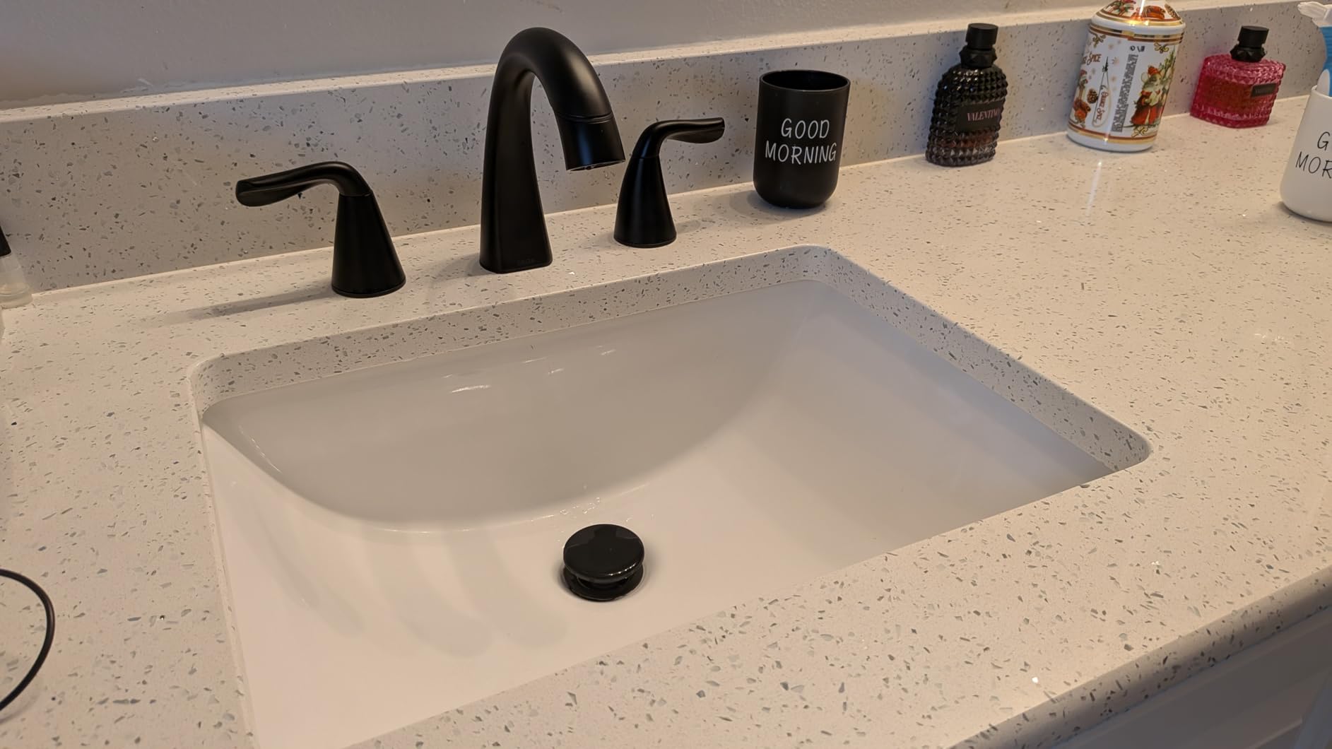 Delta Arvo Matte Black Bathroom Faucet 3 Hole, 8 Inch Widespread Bathroom Sink Faucet for Vanity, Push-Pop Drain Assembly, Matte Black 35840LF-BL customer photo 1