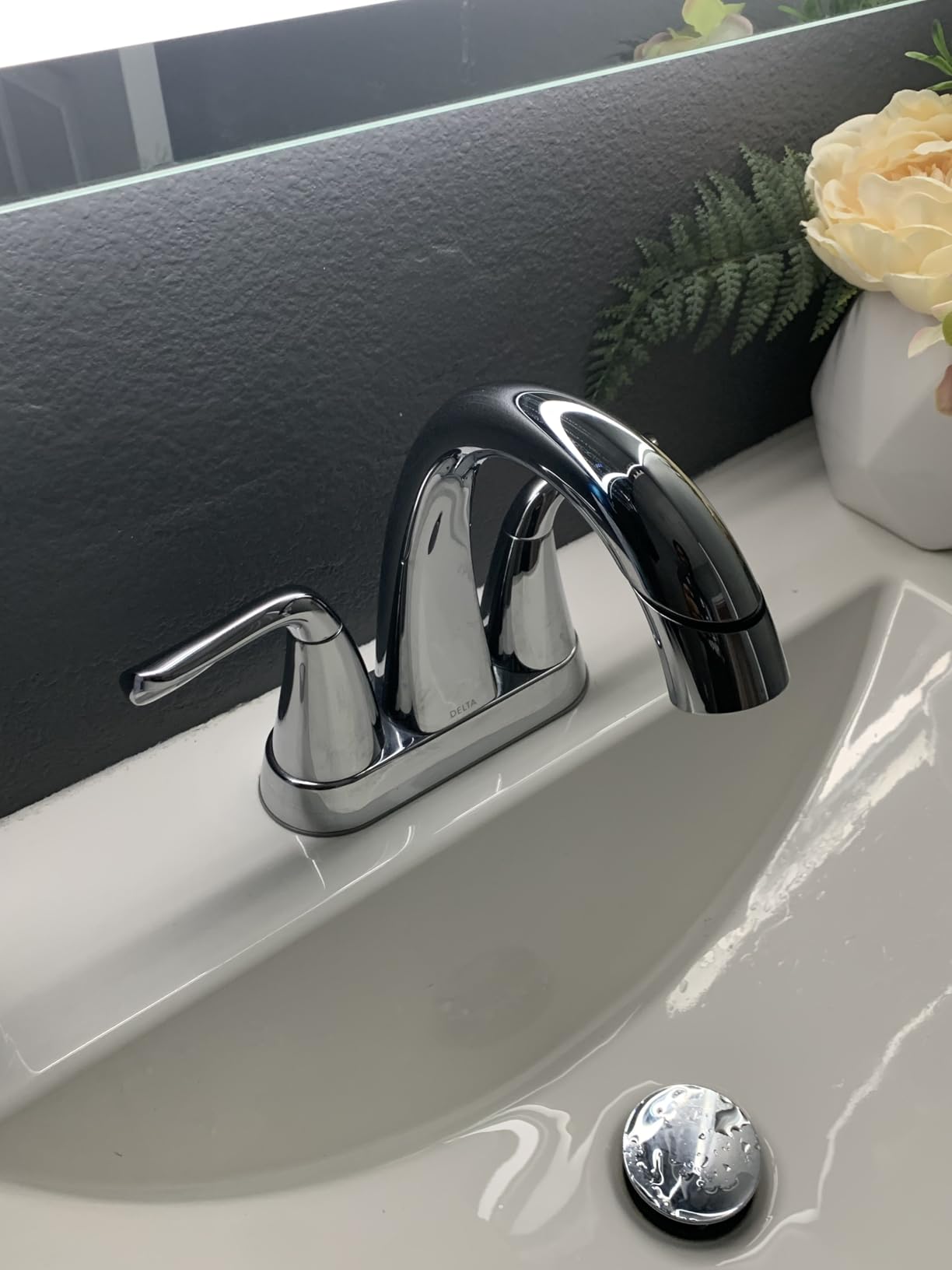Delta Arvo Centerset Bathroom Faucet, Matte Black 2-Handle Bathroom Faucet, Delta Bathroom Sink Faucet, Black 3-Hole Bathroom Faucet, Matte Black 25840LF-BL customer photo 1