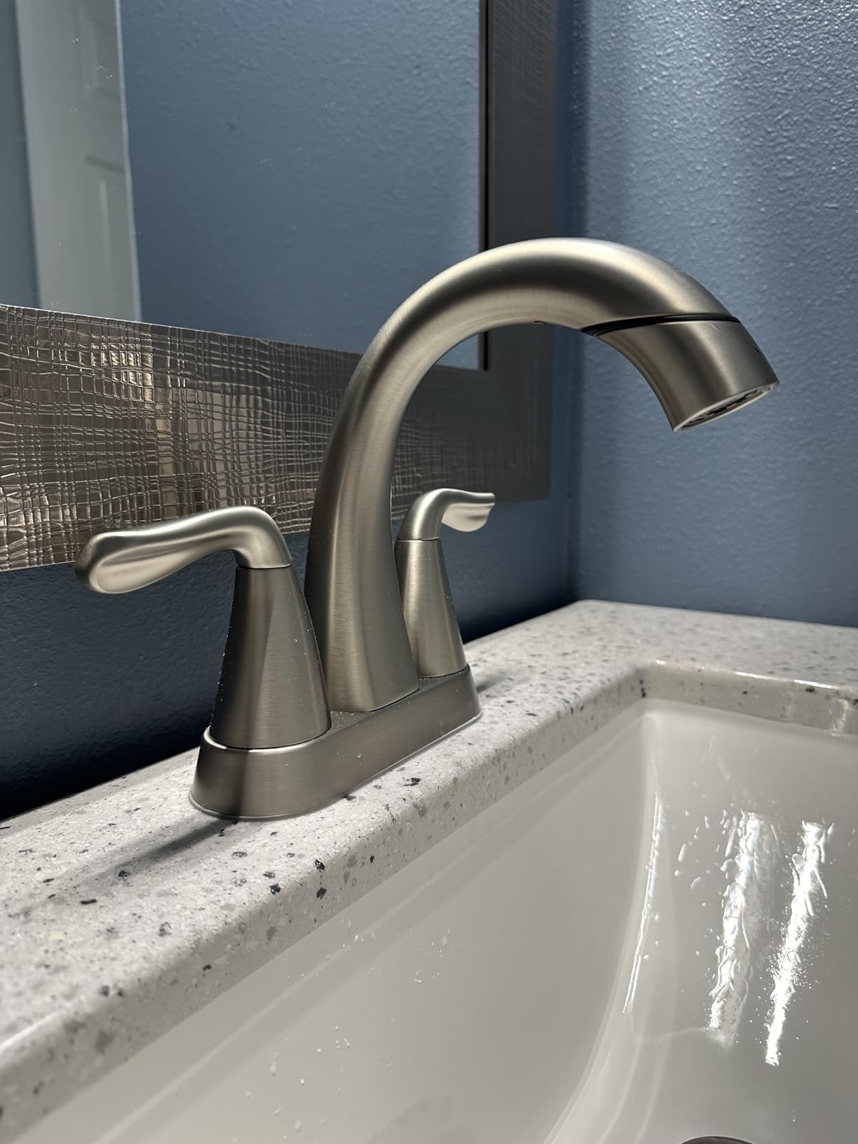Delta Arvo Centerset Bathroom Faucet, Matte Black 2-Handle Bathroom Faucet, Delta Bathroom Sink Faucet, Black 3-Hole Bathroom Faucet, Matte Black 25840LF-BL customer photo 2