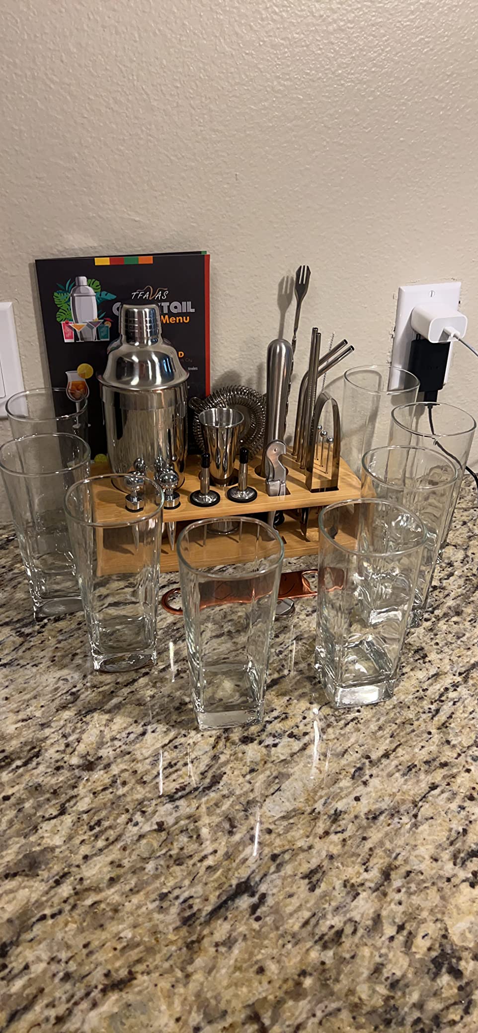 Mixology Bartender Kit with Japanese Jigger & Bamboo Stand - 25 Piece Stainless Steel Cocktail Making Set, Shaker, Strainer, Mixer, Spoon, Muddler, Barware Tools - Birthday Gifts & Anniversary customer photo 2
