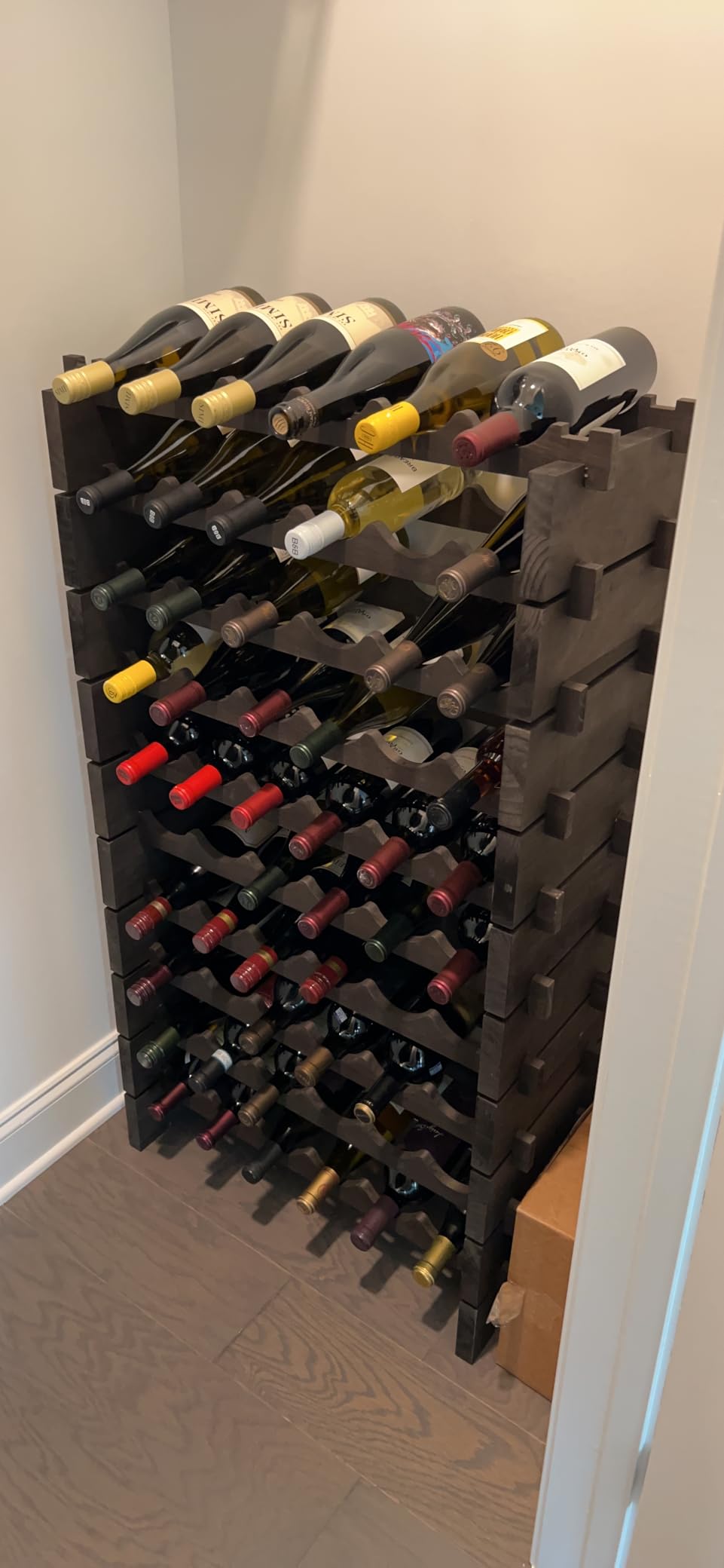Wine Rack Solid Wood Stackable Storage Wooden Wine Rack Wine Cabinet (60 Bottles, Natural Color) customer photo 2
