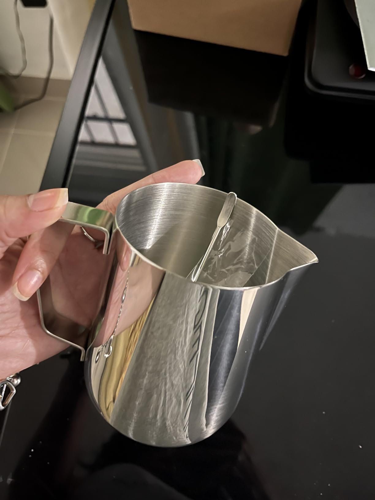20 oz Milk Frothing Pitcher, 304 stainless steel 600ml milk can coffee frothing cup with art deco pen milk jug coffee cup used to make cappuccino latte customer photo 2
