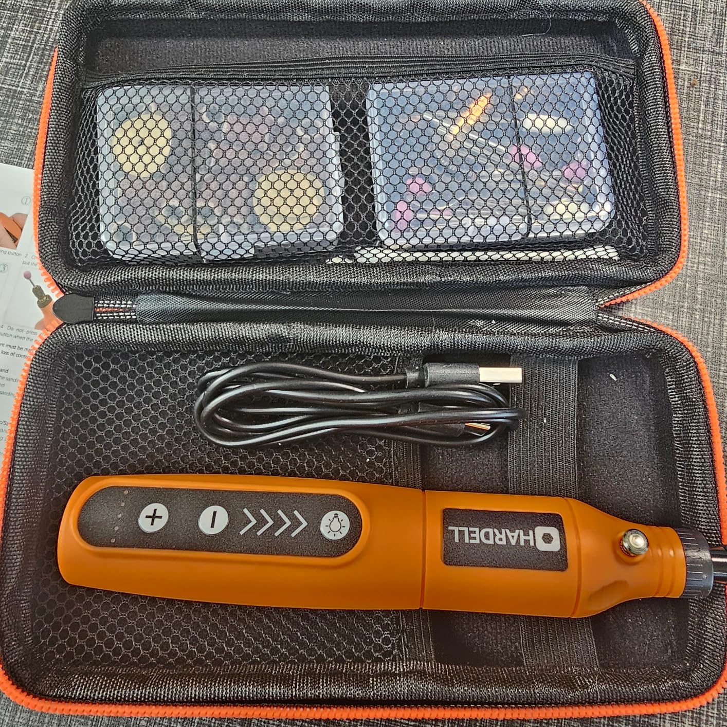 HARDELL Mini Cordless Rotary Tool, 5-Speed 69pcs Kit for 3D Printer Sanding | 5000-18000RPM, 2000mAh, USB-C, LED Light, Case - Engraving Pen for Polishing, Drilling, Carving, DIY Crafts customer photo 2