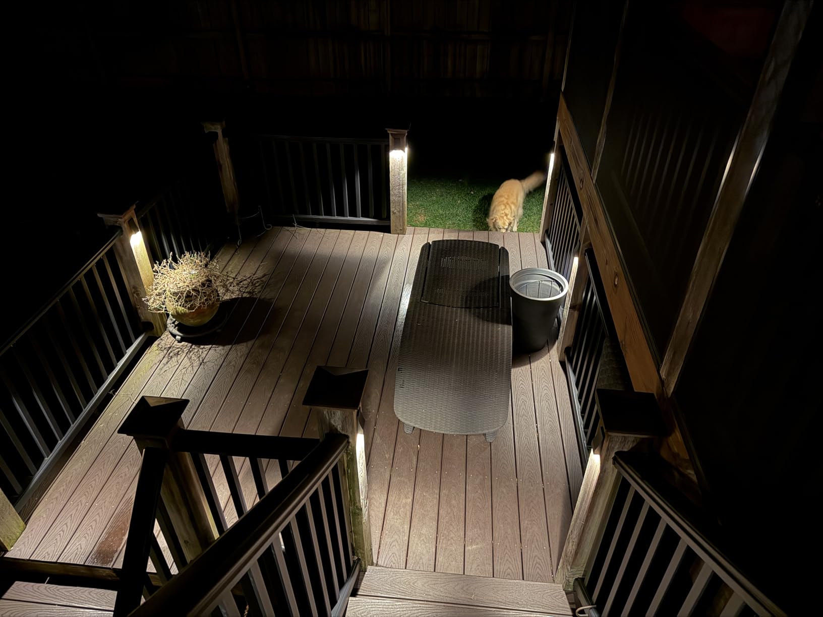 GKOLED Low Voltage LED Wedge Deck Rail Light, Landscape Railing Post Fence Accent Lighting, 2W 2700K Integrated LED Chips, Die-cast Aluminum, Powder Coated Finish, 12V AC/DC, IP65 Rated, Black, 6-Pack customer photo 2