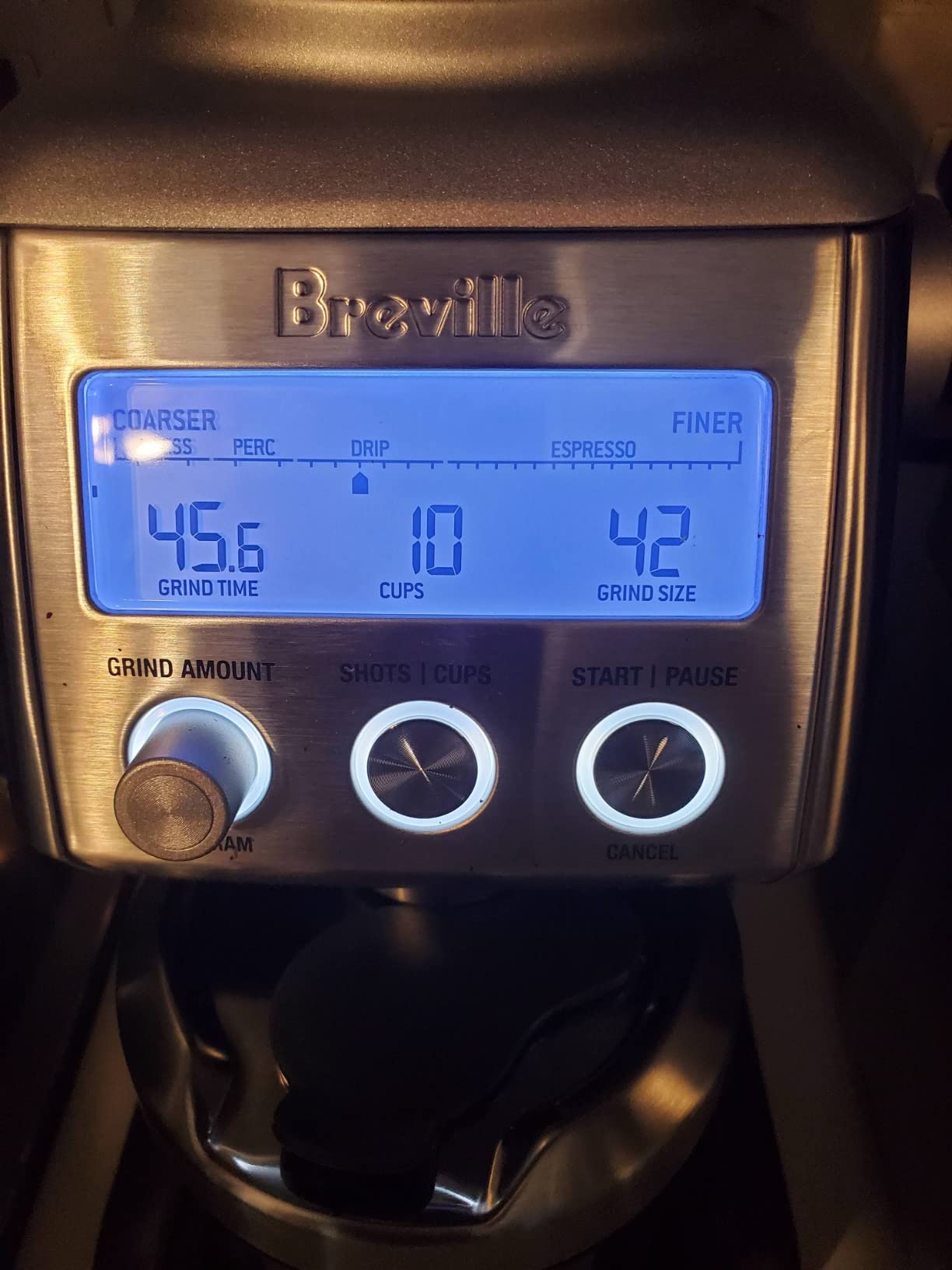 Breville BCG820DBL Smart Grinder Pro for Coffee and Espresso, Damson Blue customer photo 2