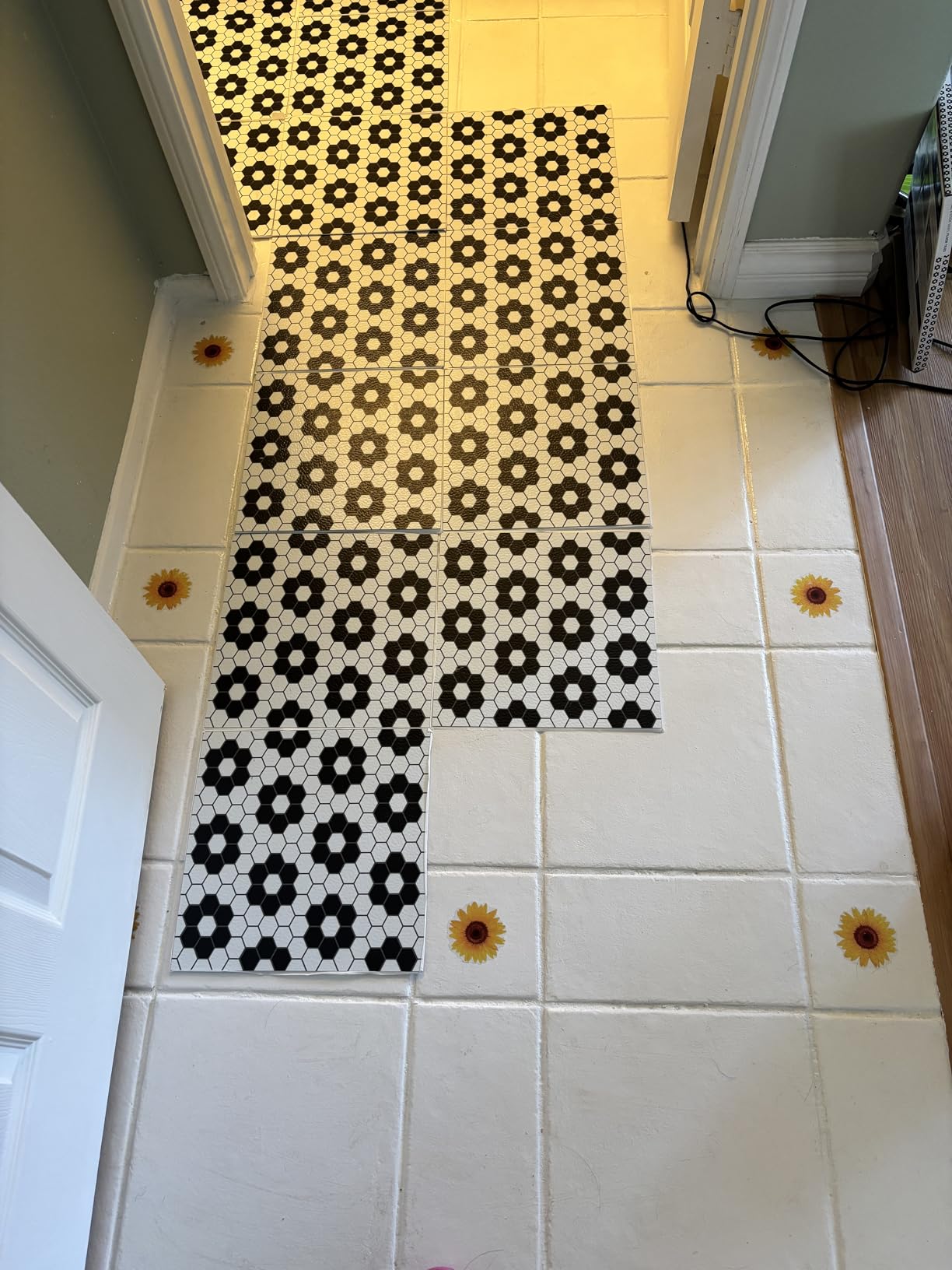 FloorPops Black Biscotto Peel & Stick Floor Tiles, FP3931 customer photo 1