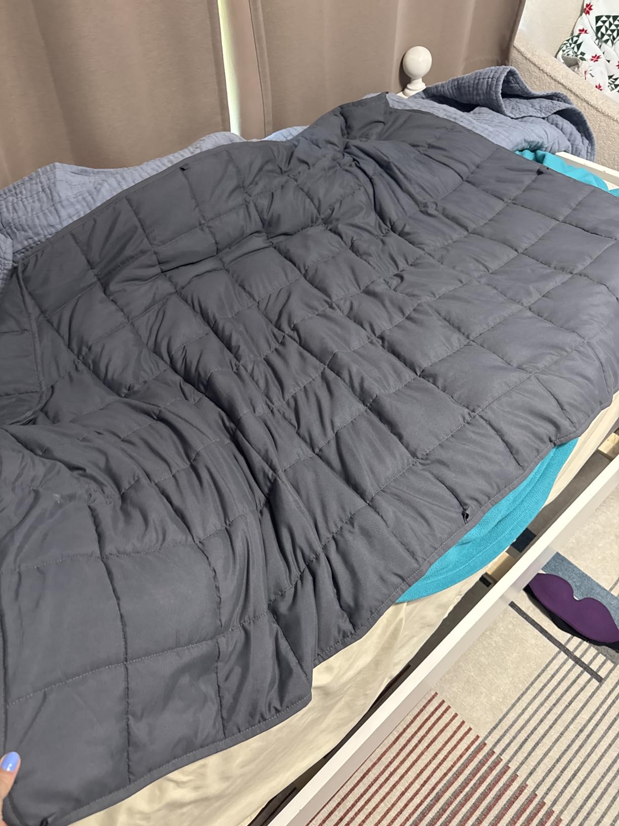 L'AGRATY Weighted Blanket for Adults- Dark Grey, 48