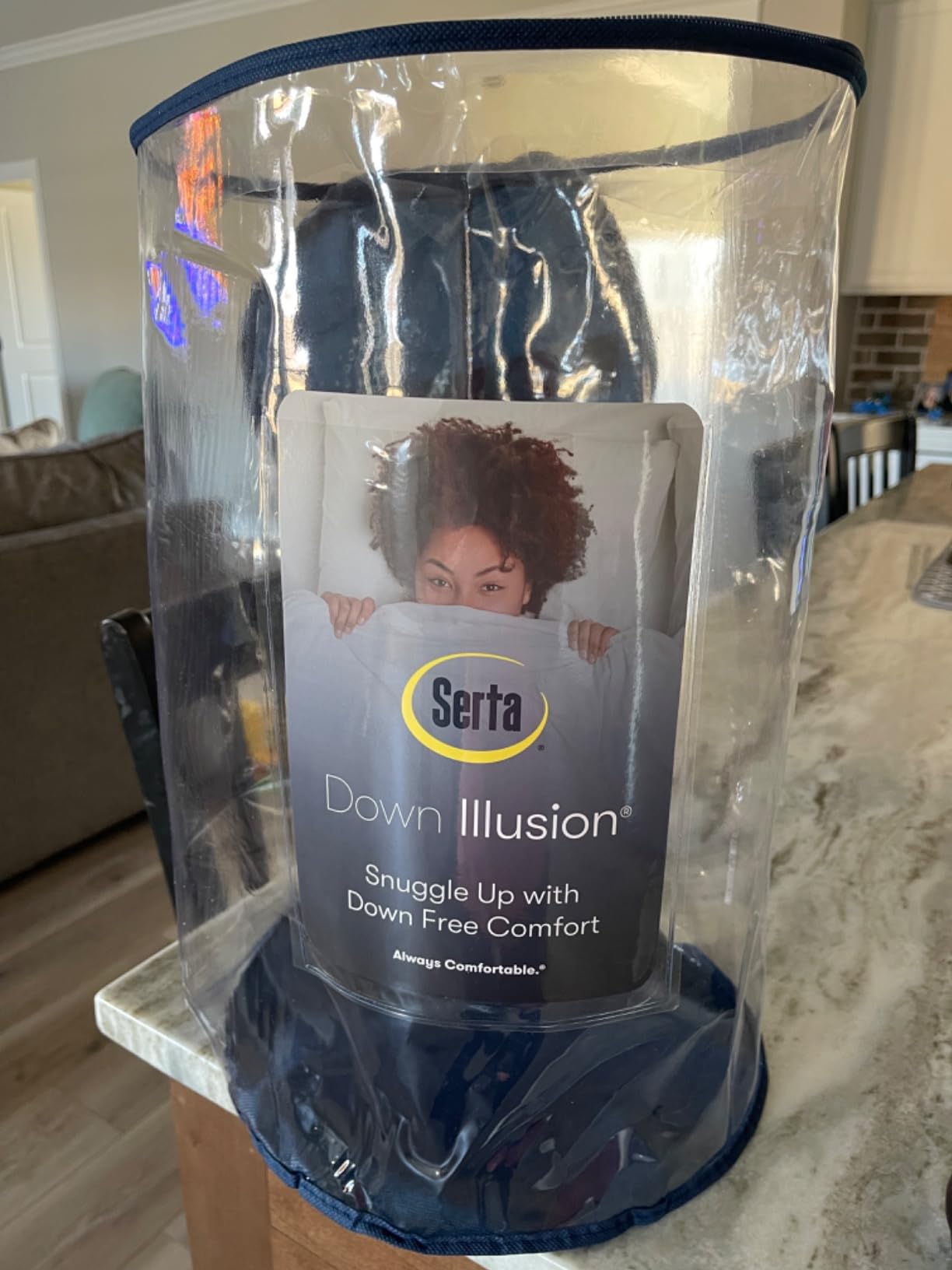 SERTA Down Illusion All Season Hypoallergenic Down Alternative Comforter with Corner Loops, King/Cal King, White customer photo 1
