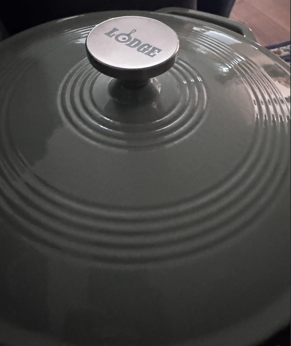 Lodge Essential Enamel Braiser 3.5 Quart - Refrigerator- & Oven-Safe up to 500° F - Heat-Retaining, Induction-Safe & PFAS-Free Enamel Cookware - Desert Sage customer photo 2