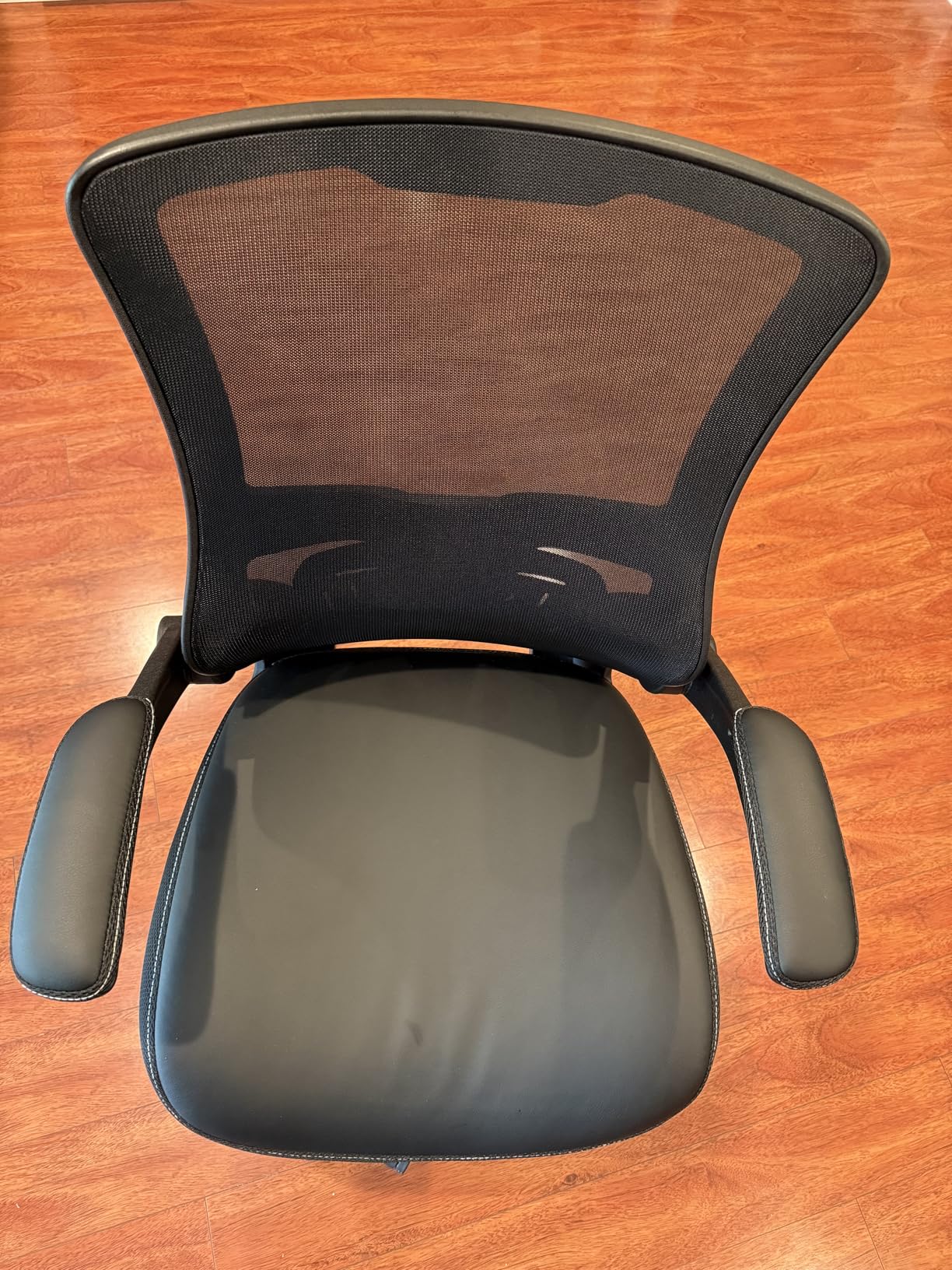 Office Chair Ergonomic Desk Chair, Computer PU Leather Home Office Chair, Swivel Mesh Back Adjustable Lumbar customer photo 1