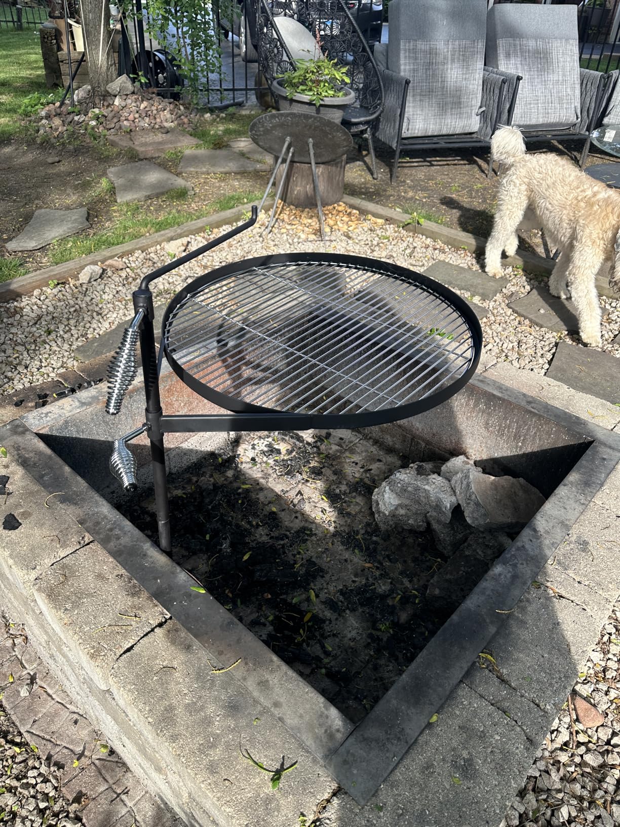Stanbroil Fire Pit Campfire Grill Grate - Stainless Steel Swing Cooking Stand BBQ Grill, Portable Campfire Barbecue Rack for Outdoor Open Fire Cooking Camping customer photo 2