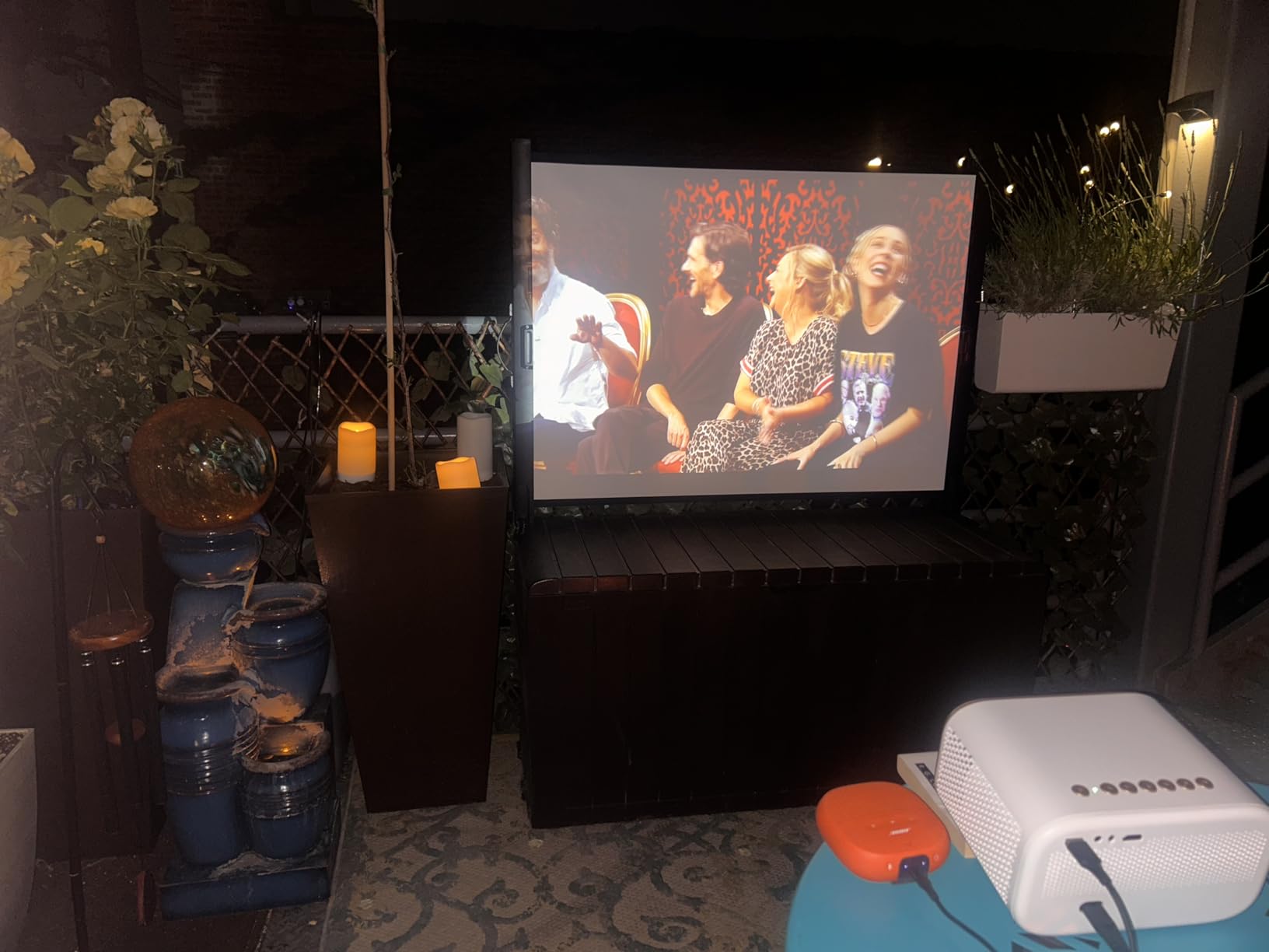 Portable Projector Screen with Stand, 50 Inch 4:3, Outdoor Projector Screen, Lightweight and Retractable, 1.2 High Gain Wrinkle-Free Video Projection Screens, for Home Cinema, Meeting Presentation customer photo 2