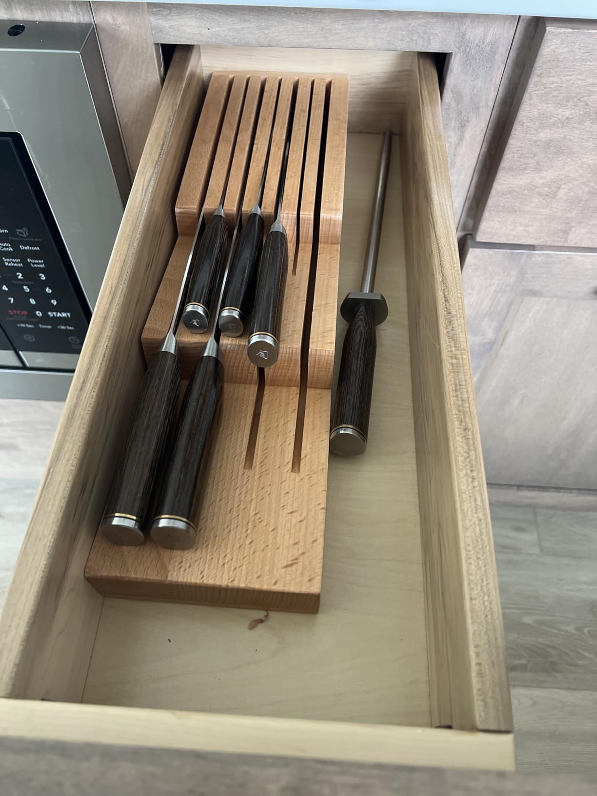 Shun Drawer Knife Tray, 7 Slot Wooden Knife Holder customer photo 1