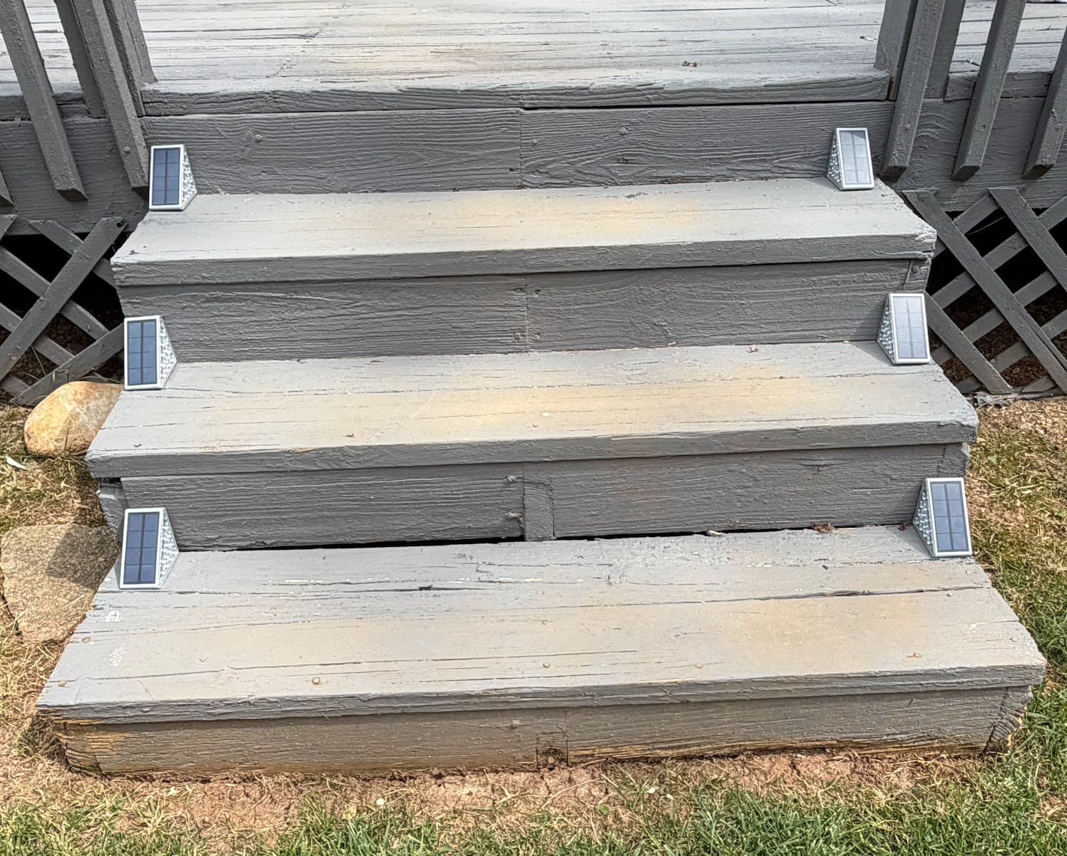 LED Solar Step Lights Waterproof Outdoor Stair Lights, Solar Deck Lights Outdoor Decor IP67 Solar Decoration Lights for Yard, Patio, Garden, Walkways, Front Door, Pathway, Driveway, Porch 6 Pack customer photo 1