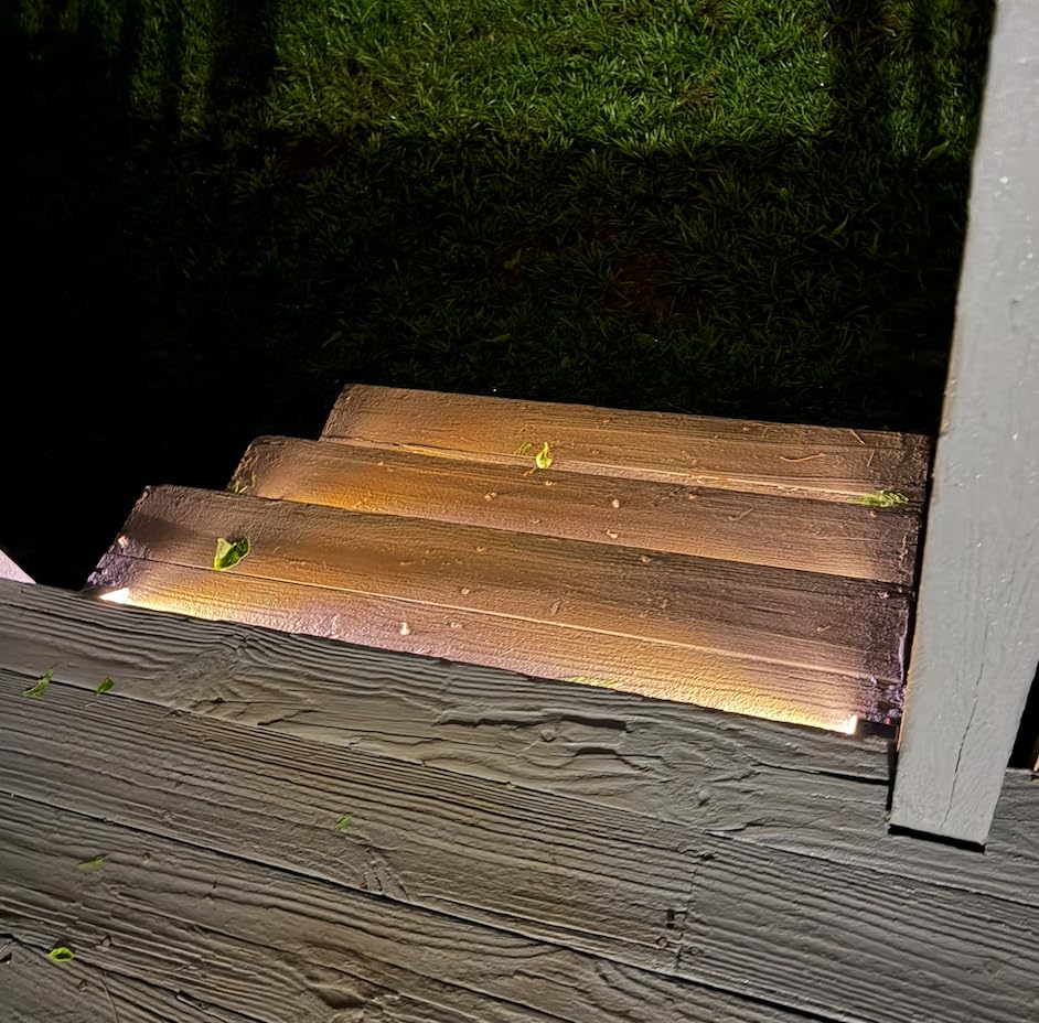 LED Solar Step Lights Waterproof Outdoor Stair Lights, Solar Deck Lights Outdoor Decor IP67 Solar Decoration Lights for Yard, Patio, Garden, Walkways, Front Door, Pathway, Driveway, Porch 6 Pack customer photo 2