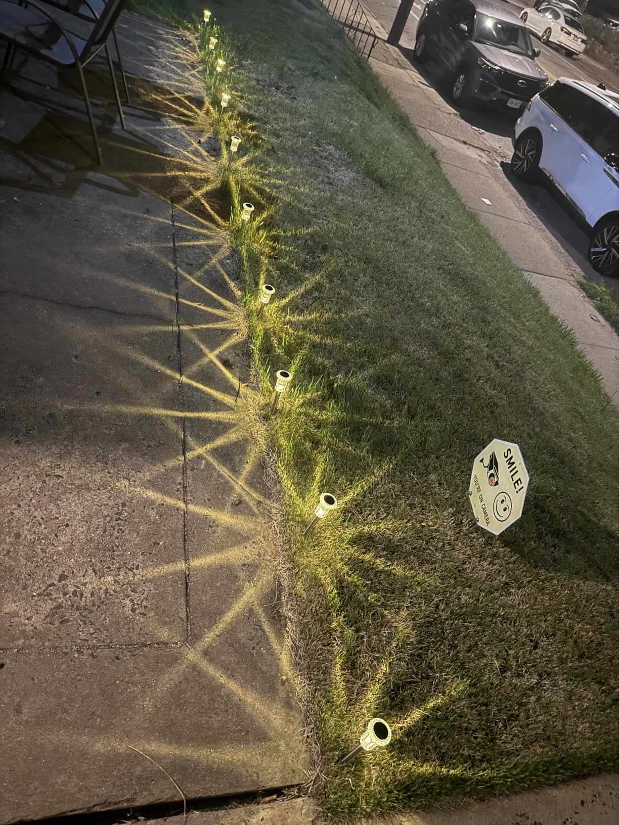 DenicMic Solar Lights Outdoor 10 Pack Waterproof 6000K Cold White LED Stainless Steel Stake Outside Lights for Yard Pathway Garden Driveway Walkway Landscape Path Lighting customer photo 1