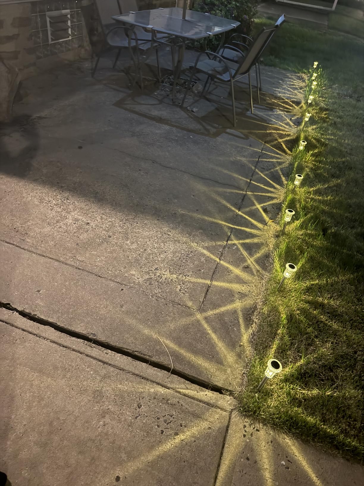 DenicMic Solar Lights Outdoor 10 Pack Waterproof 6000K Cold White LED Stainless Steel Stake Outside Lights for Yard Pathway Garden Driveway Walkway Landscape Path Lighting customer photo 2