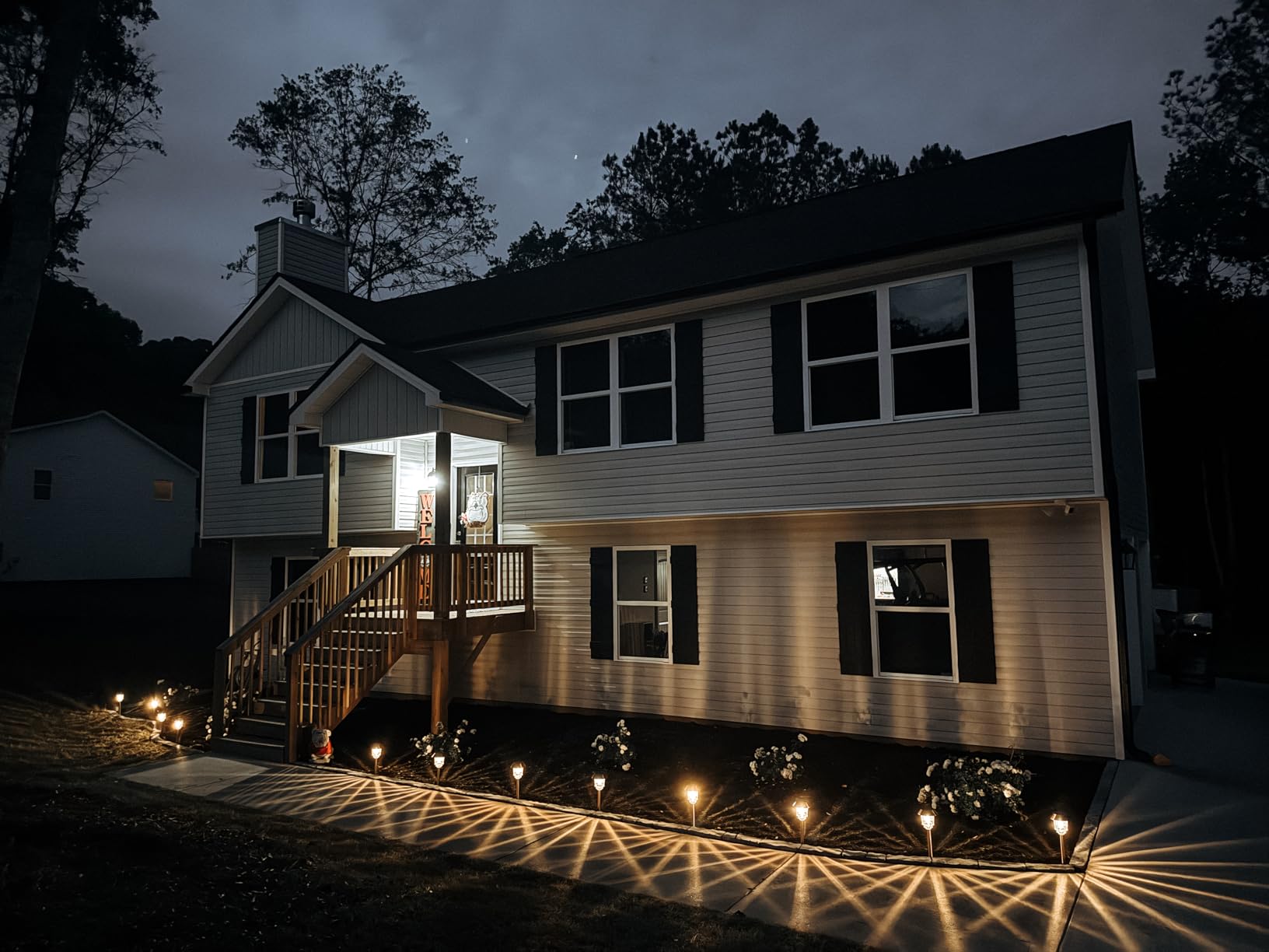 XMCOSY+ Solar Pathway Lights Outdoor - 6 Pack Solar Garden Lights, 10-40 LM Dimmable Solar Lights Outdoor Waterproof Auto On/Off IP 65 Solar Powered Landscape Lighting for Patio Walkway Driveway customer photo 1