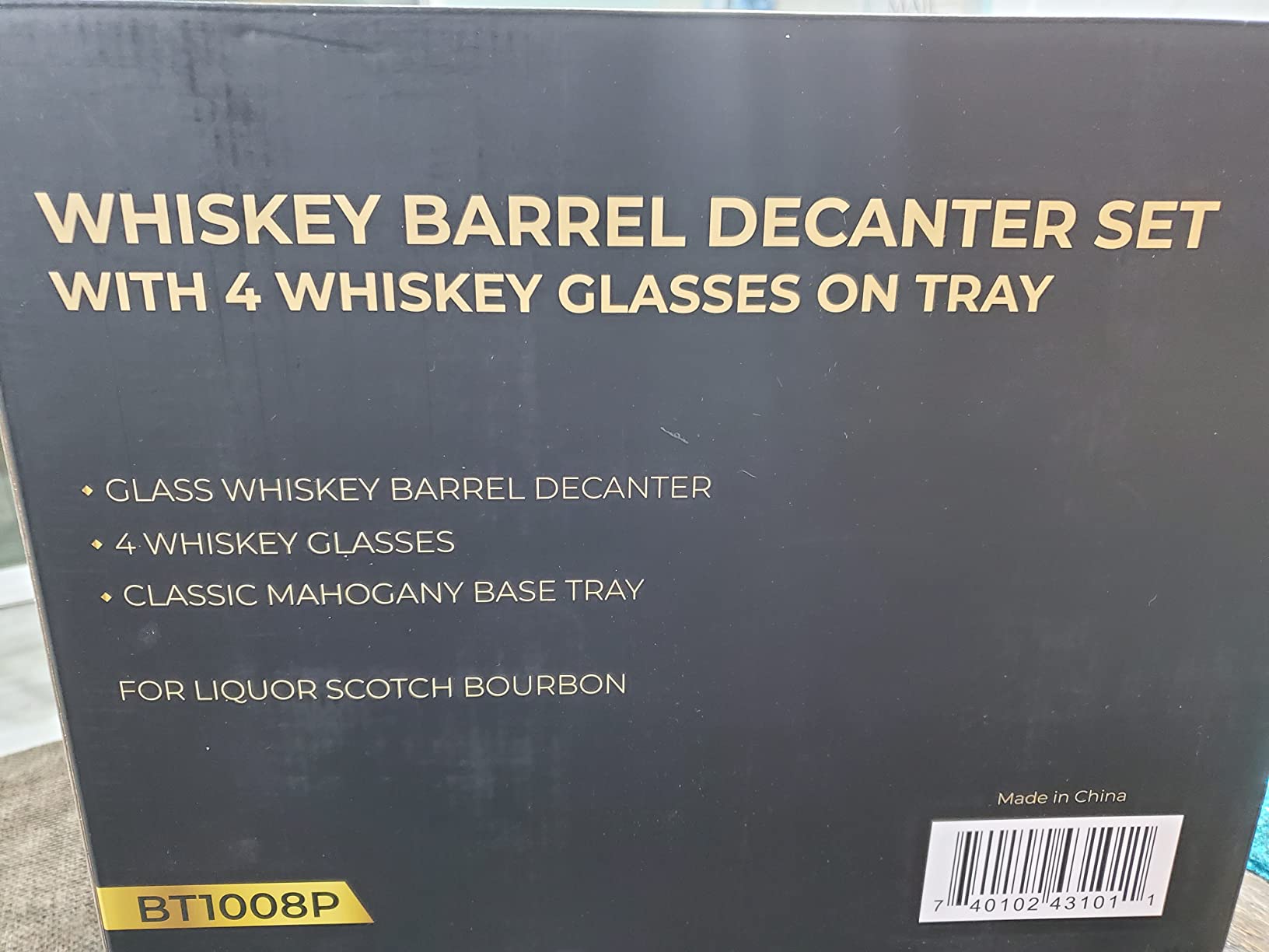 Bezrat Whiskey Decanter Barrel Set - 1000ml Liquor Dispenser - 4 Glasses - Ship in a Bottle Bar Gifts customer photo 1