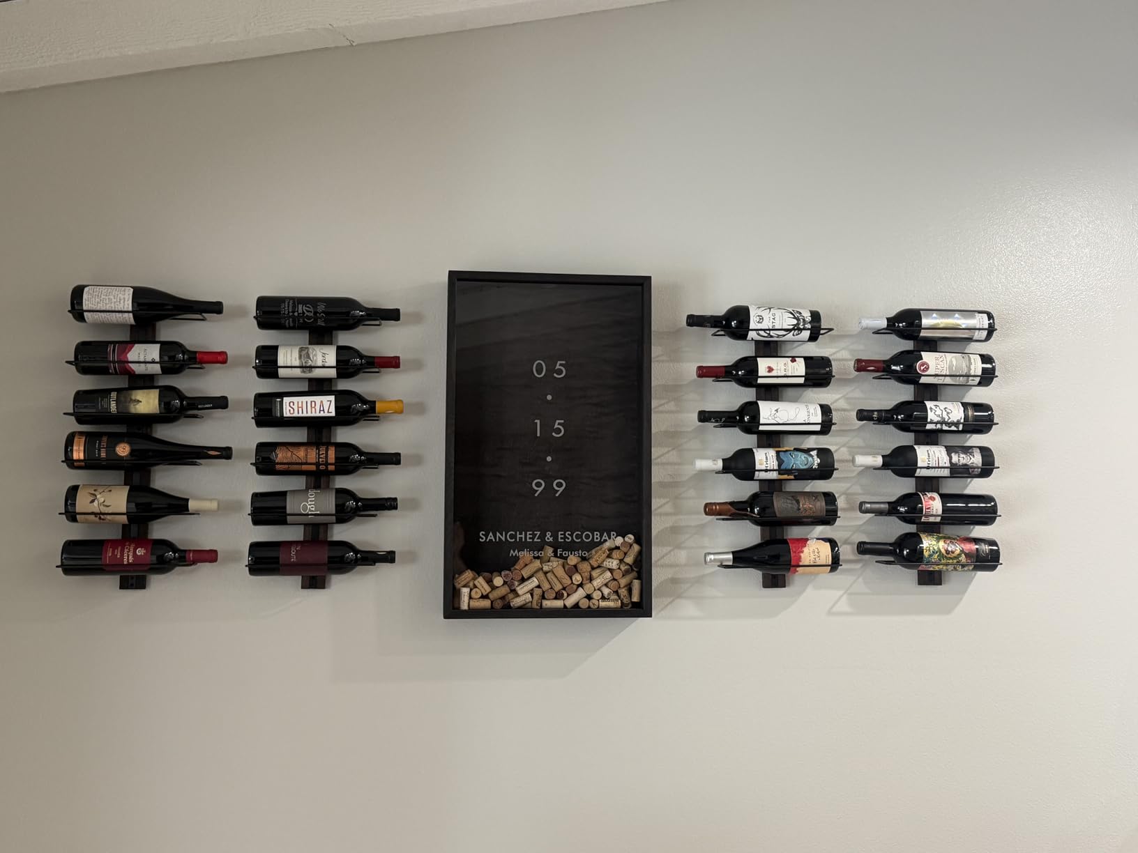 B4Life Wine Rack Wall Mounted for 9 Wine Bottles, Wood Wine Racks for Wall, Wine Holder Wine Bottle Racks for Kitchen, Dining Room, Bar customer photo 1