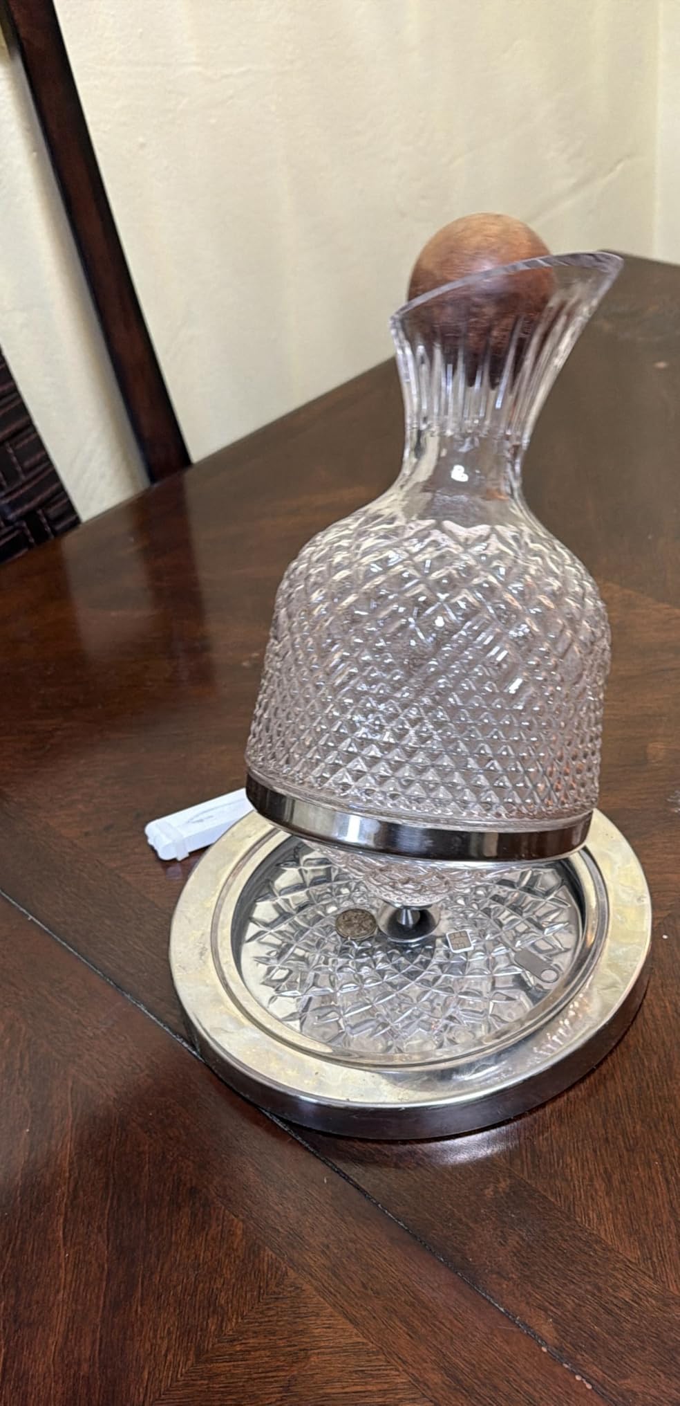 Wine Decanter Set - Spinning Crystal Red Wine Decanter Golden, 1.5L Luxury Wine Aerator Carafes Glass customer photo 2