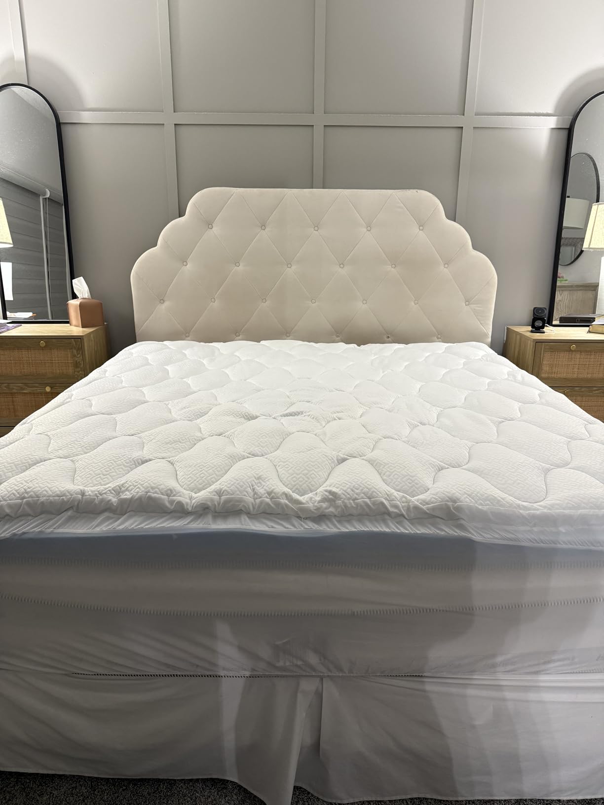 Sleep Innovations Cooling Comfort Gel Memory Foam Dual Layer Mattress Topper, 4 Inch, King Size, Pillow Top Cover customer photo 2