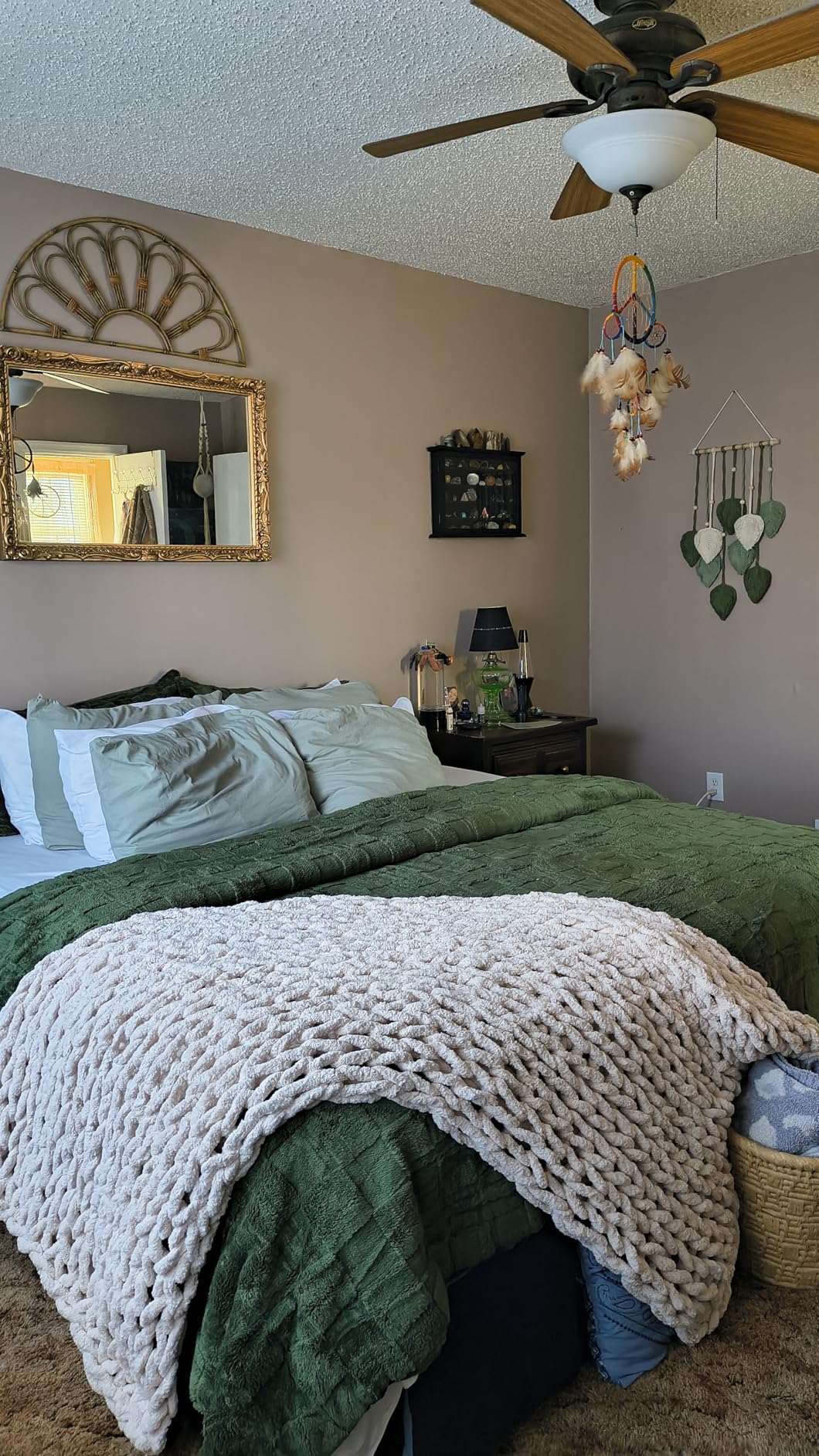 Adyrescia Chunky Knit Blanket Throw, 100% Hand Knit with Jumbo Chenille Yarn 50x60, Sage Green customer photo 1