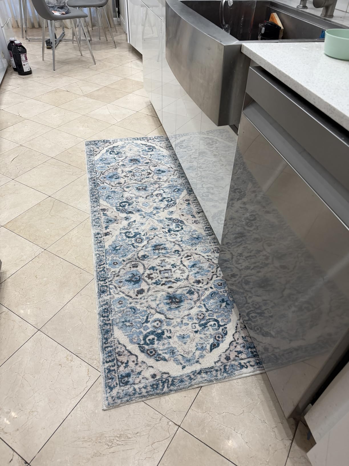 HEBE Hallway Runner Rug 2'x6' Washable Vintage Kitchen Rugs Non Slip Laundry Rug Runner Distressed Boho Floor Carpet Runners for Hallways Entryway Laundry Room Kitchen Bathroom customer photo 1