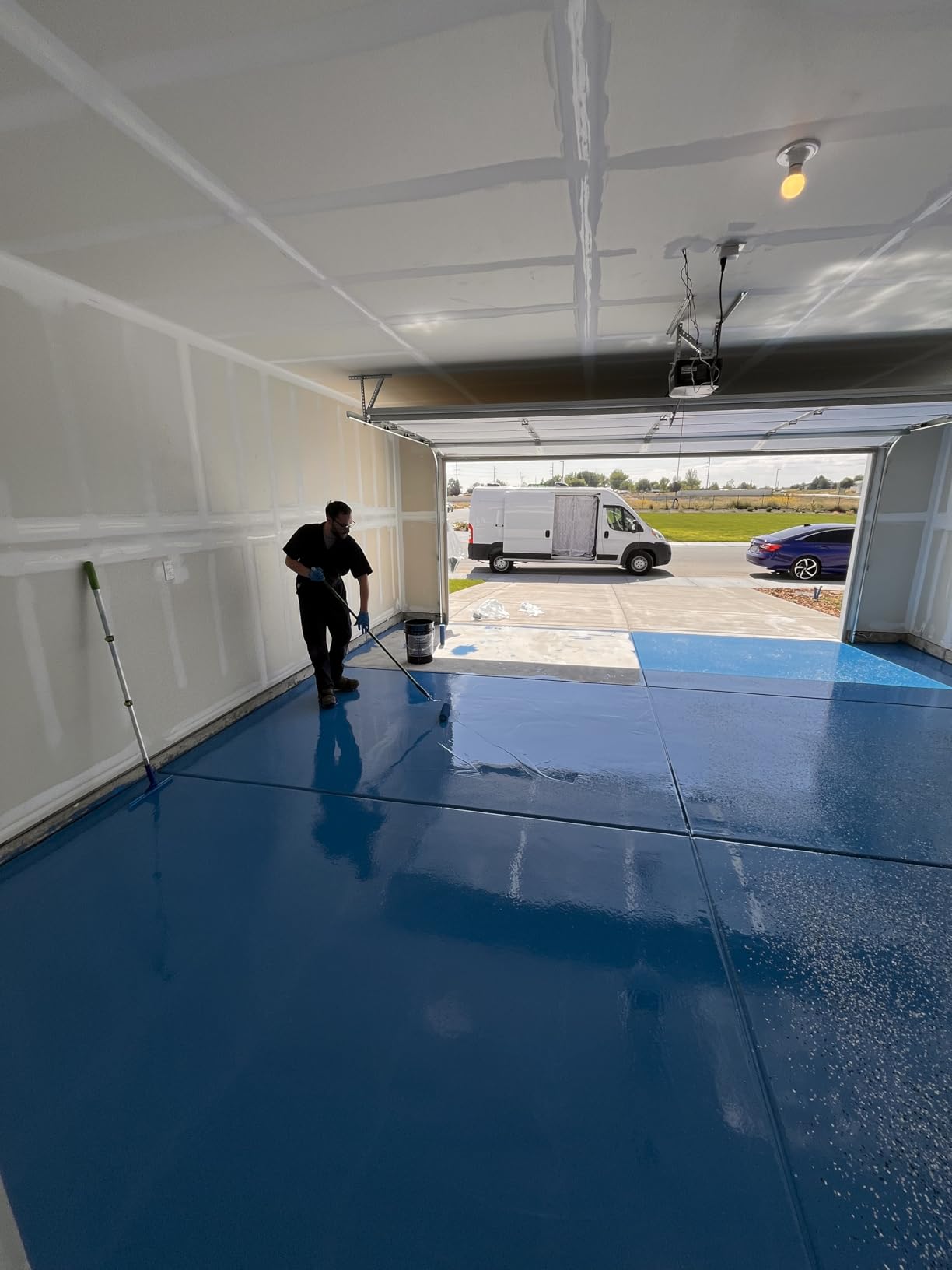 ArmorPoxy Garage Epoxy Floor Kit - 100% Solids - 2 Part Industrial-Grade Coating w/UltraGlaze Topcoat | DIY Slip & Hot Tire Resistant |300 Sq Ft - Designer Gray - 17 pc kit customer photo 1