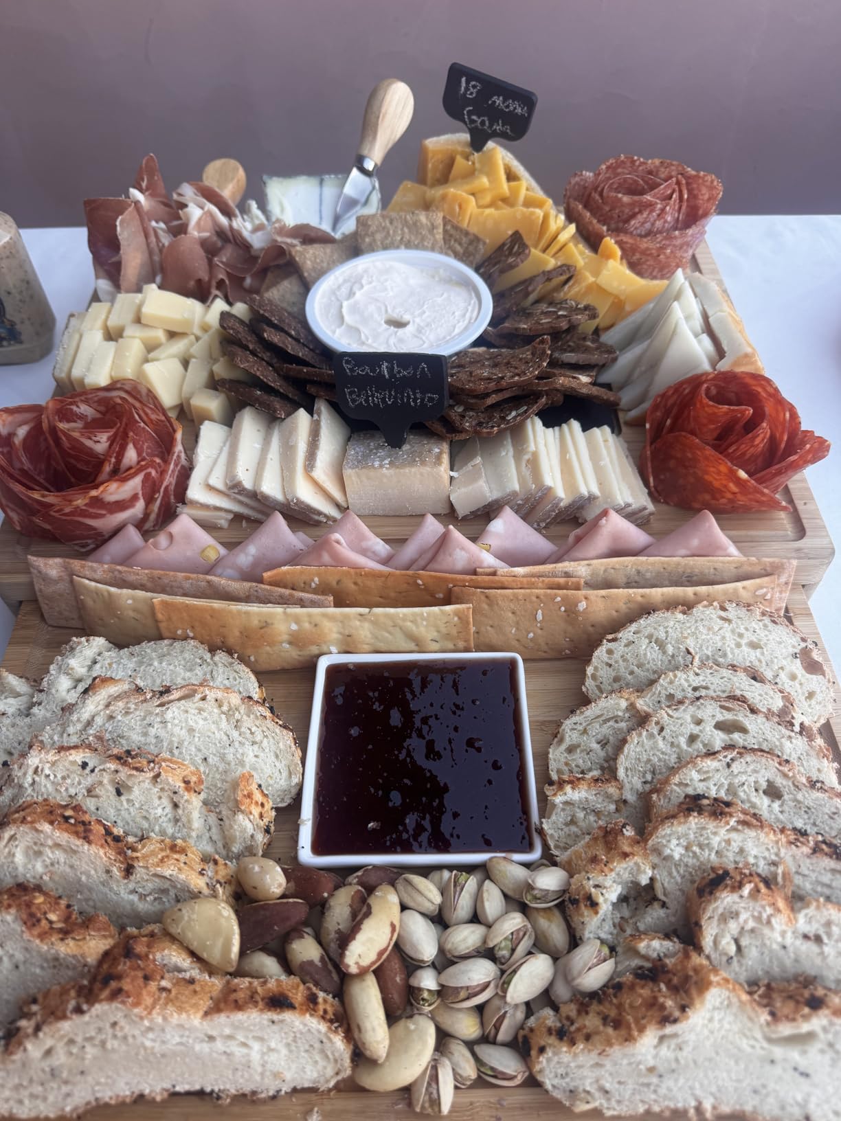 Extra Large 33.7x15.7 inch Charcuterie Boards Gift Set, 100% Bamboo Cheese Board and Knife Set, Cool Meat Cheese Platter Tray customer photo 2