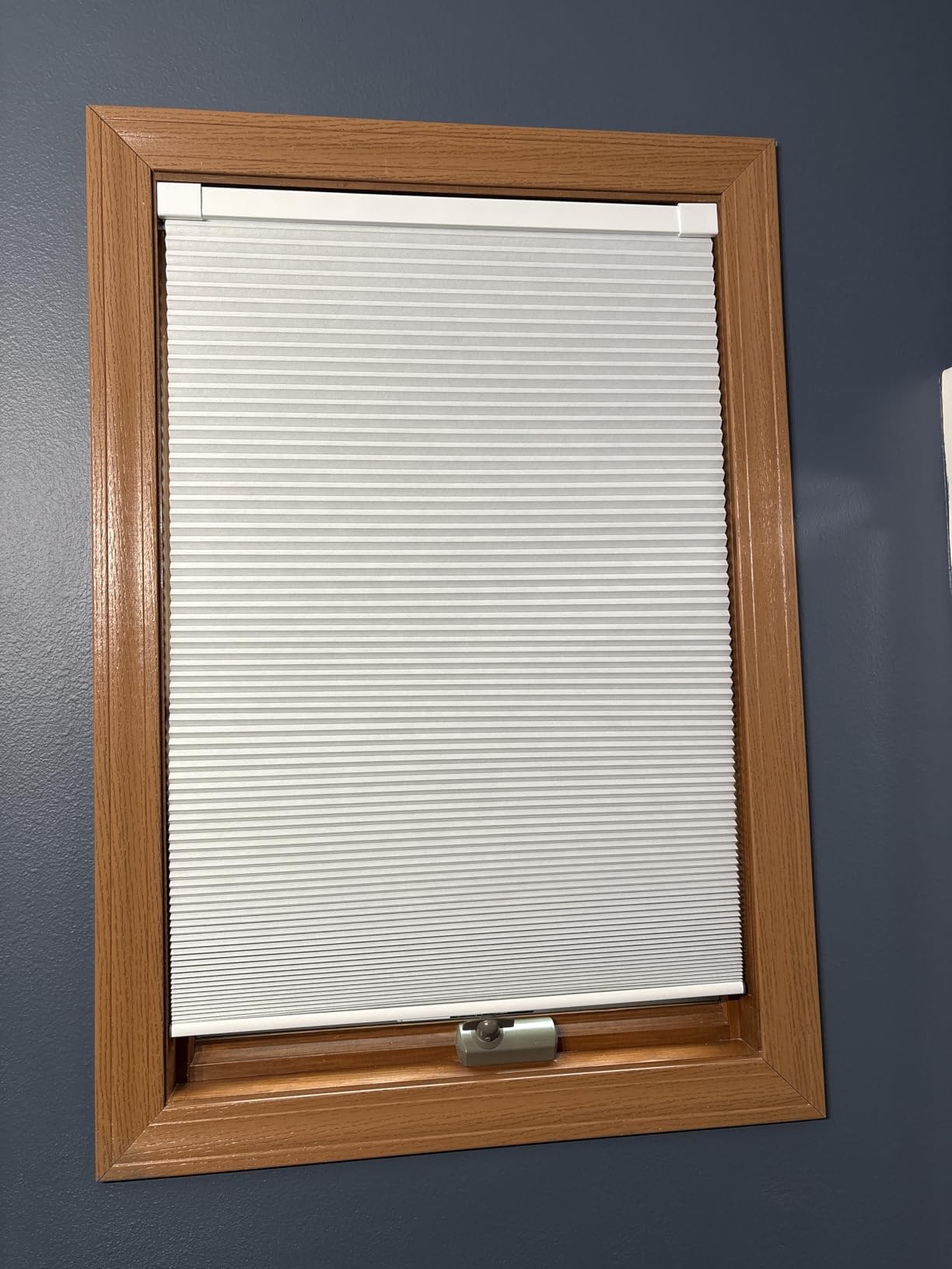 LazBlinds Cordless Cellular Shades, No Tools No Drill Blackout Honeycomb Shades Pleated Blinds for Windows, 34'' W x 48'' H, Silver White customer photo 1