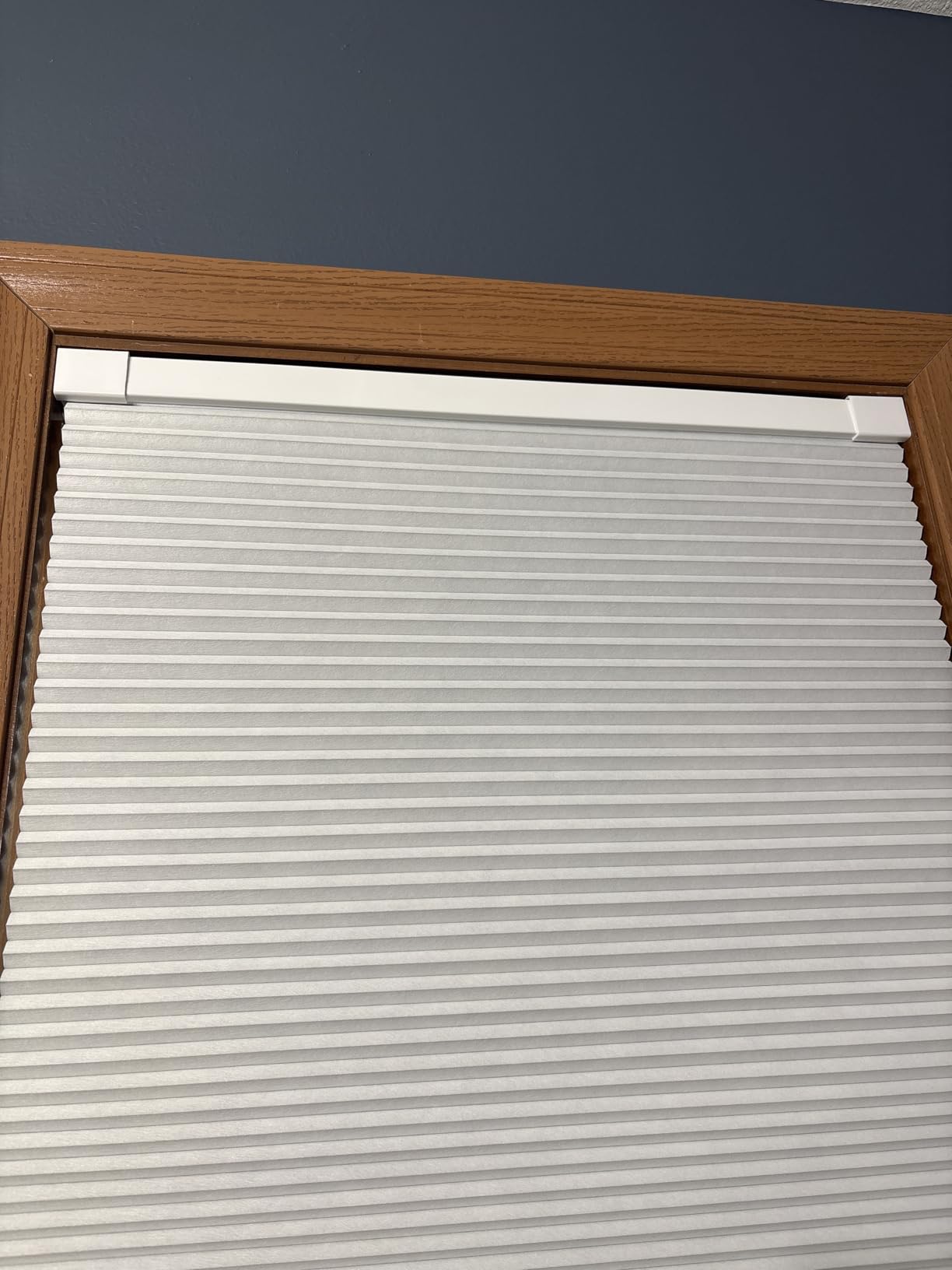 LazBlinds Cordless Cellular Shades, No Tools No Drill Blackout Honeycomb Shades Pleated Blinds for Windows, 34'' W x 48'' H, Silver White customer photo 2