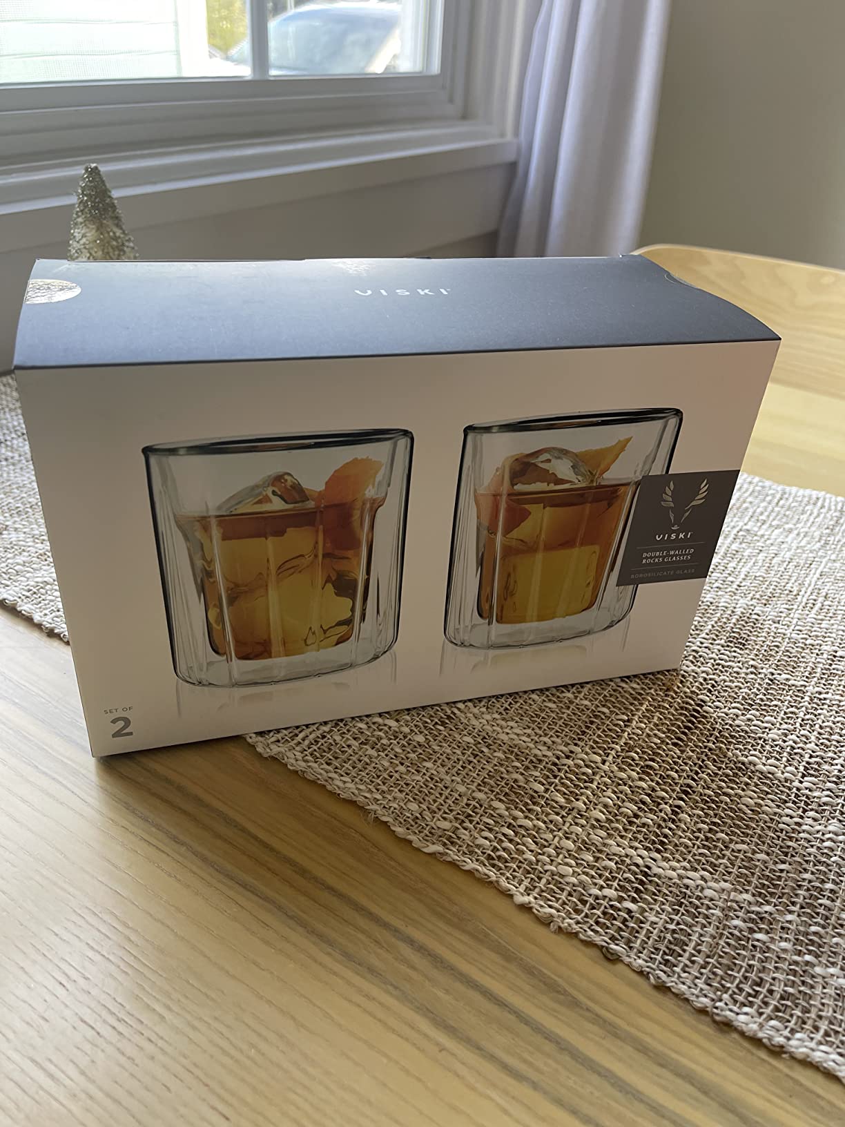 Viski Double Walled Rocks Glasses - Insulated Whiskey Tumblers with Cut Crystal Design - Dishwasher Safe 10.5oz Set of 2 customer photo 1