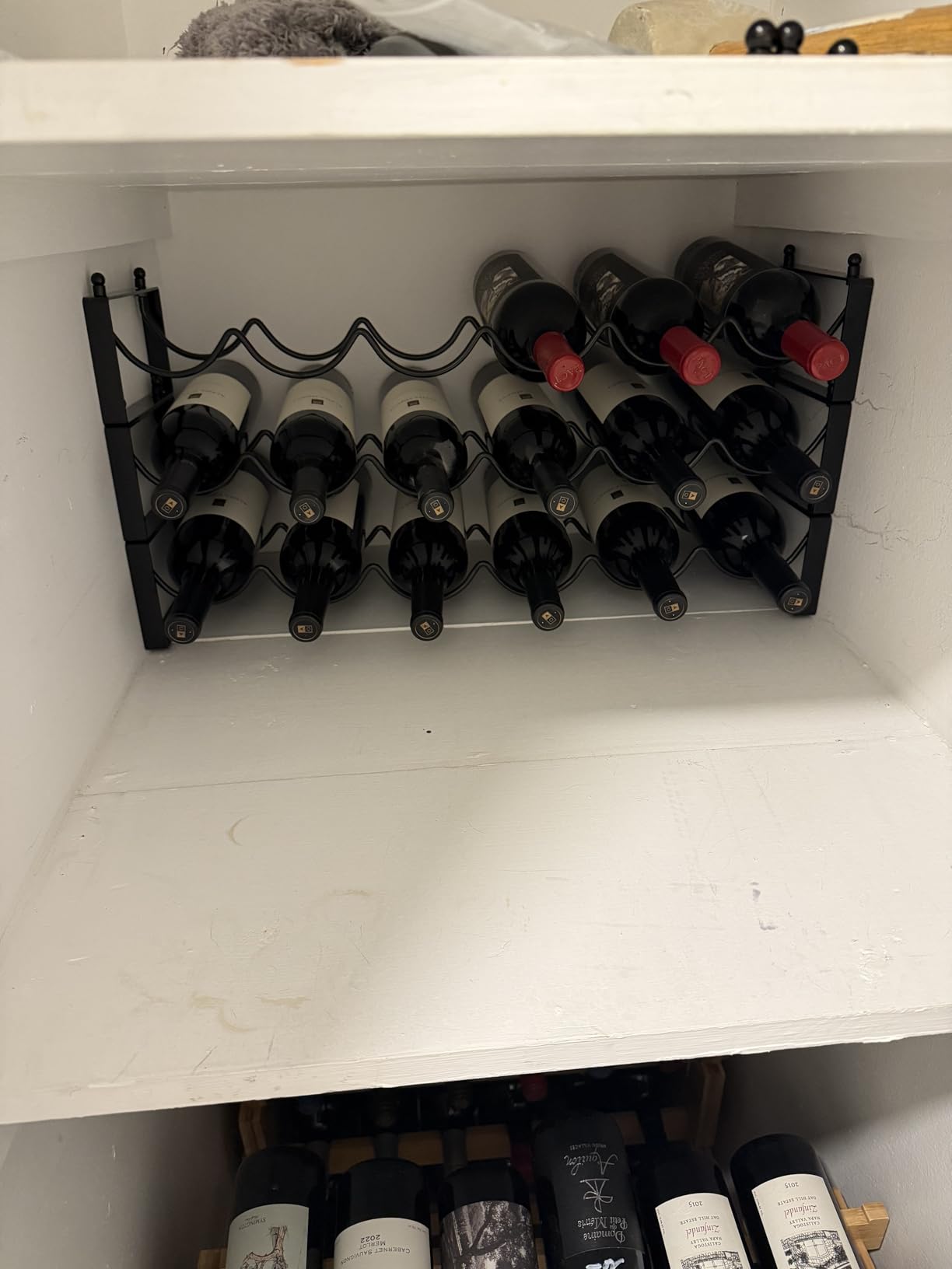 TONLEA 4 Tier Wine Rack - 3-in-1, Stackable, 24-Bottle Wine Storage Rack for Cabinet or Pantry (Dark Black, Version 3.0) customer photo 1