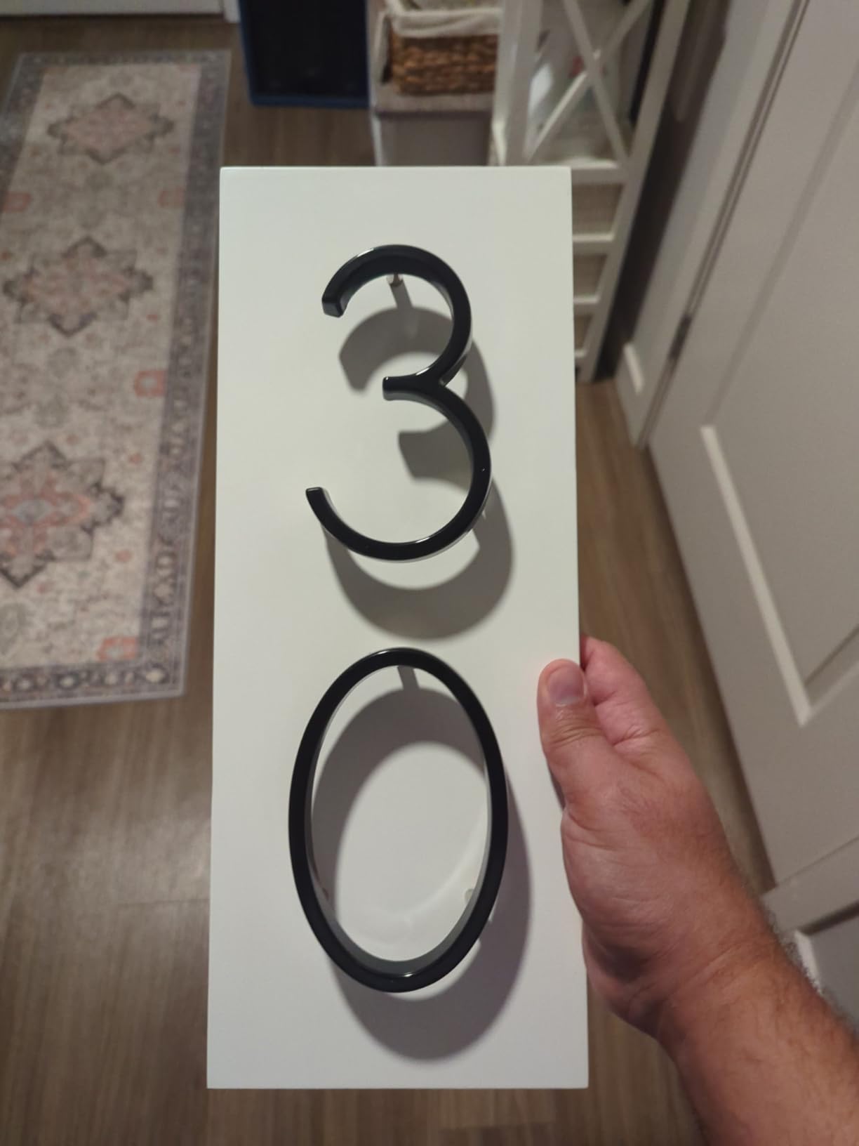 Modern Farmhouse Shiplap Address Sign, Black House Numbers, Address Plaque, Farmhouse Decor, White Shiplap, Vertical/Horizontal Sign customer photo 1