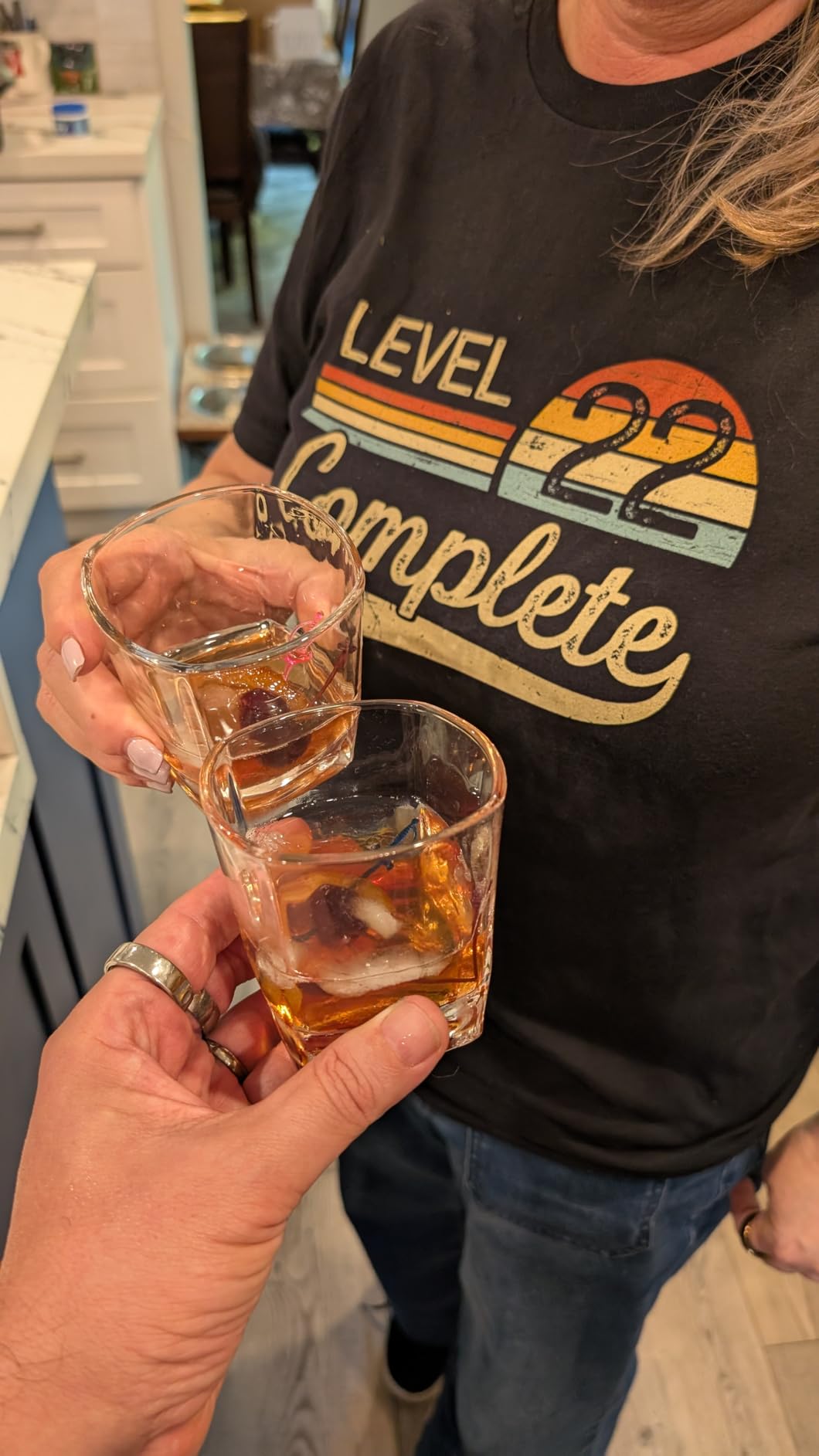 TRUE Square Rocks Glass, Old Fashioned Whiskey Glasses, Superb Drinking Cups for Cocktail Party, Home Bar, Bartender Accessories, Set of 4, 10 oz customer photo 1