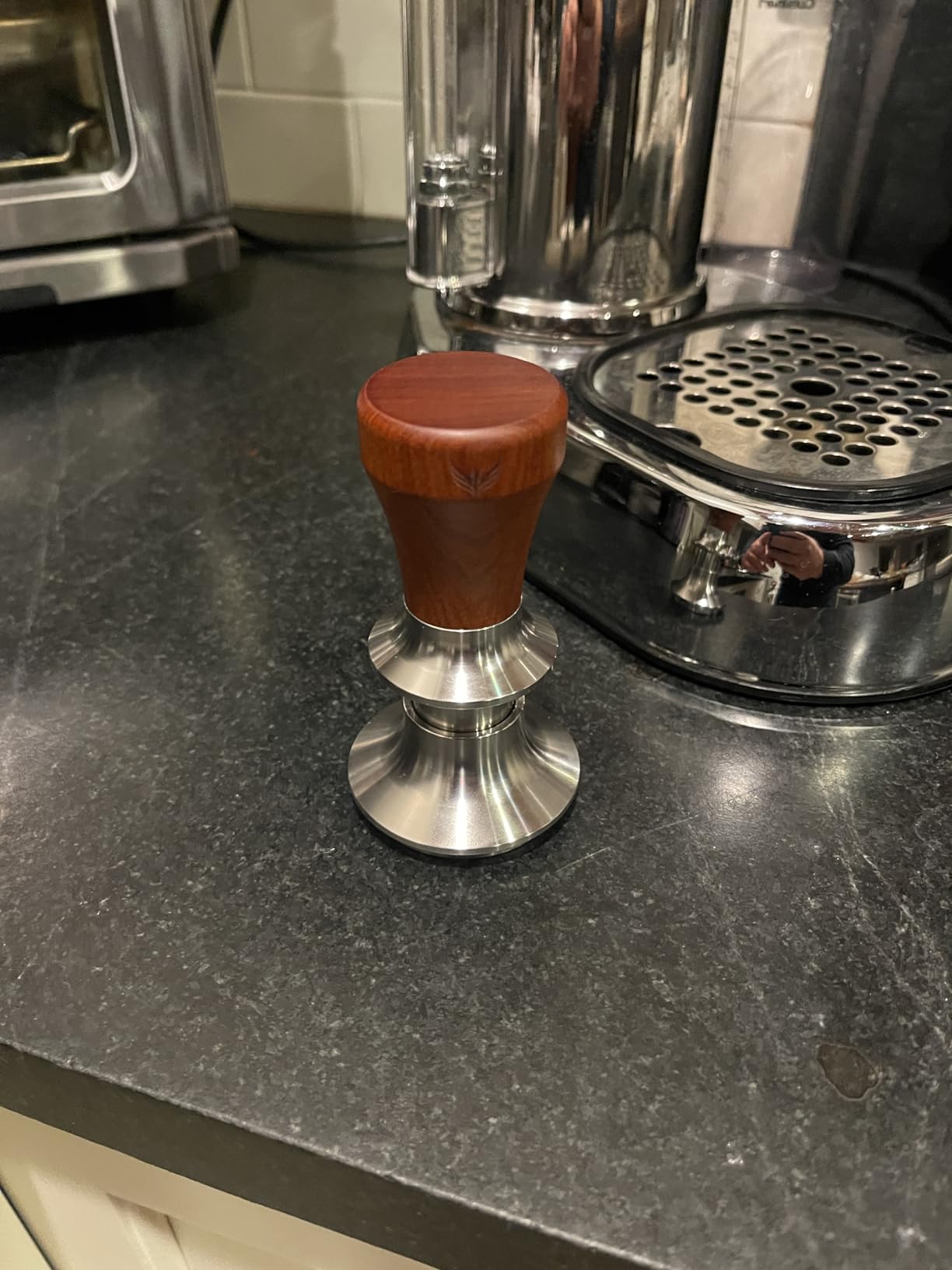 58mm Tamper For Espresso Machines Rosewood Self Leveling and Double Spring Loaded Design Calibrated Coffee Tamper With Gift Box customer photo 2