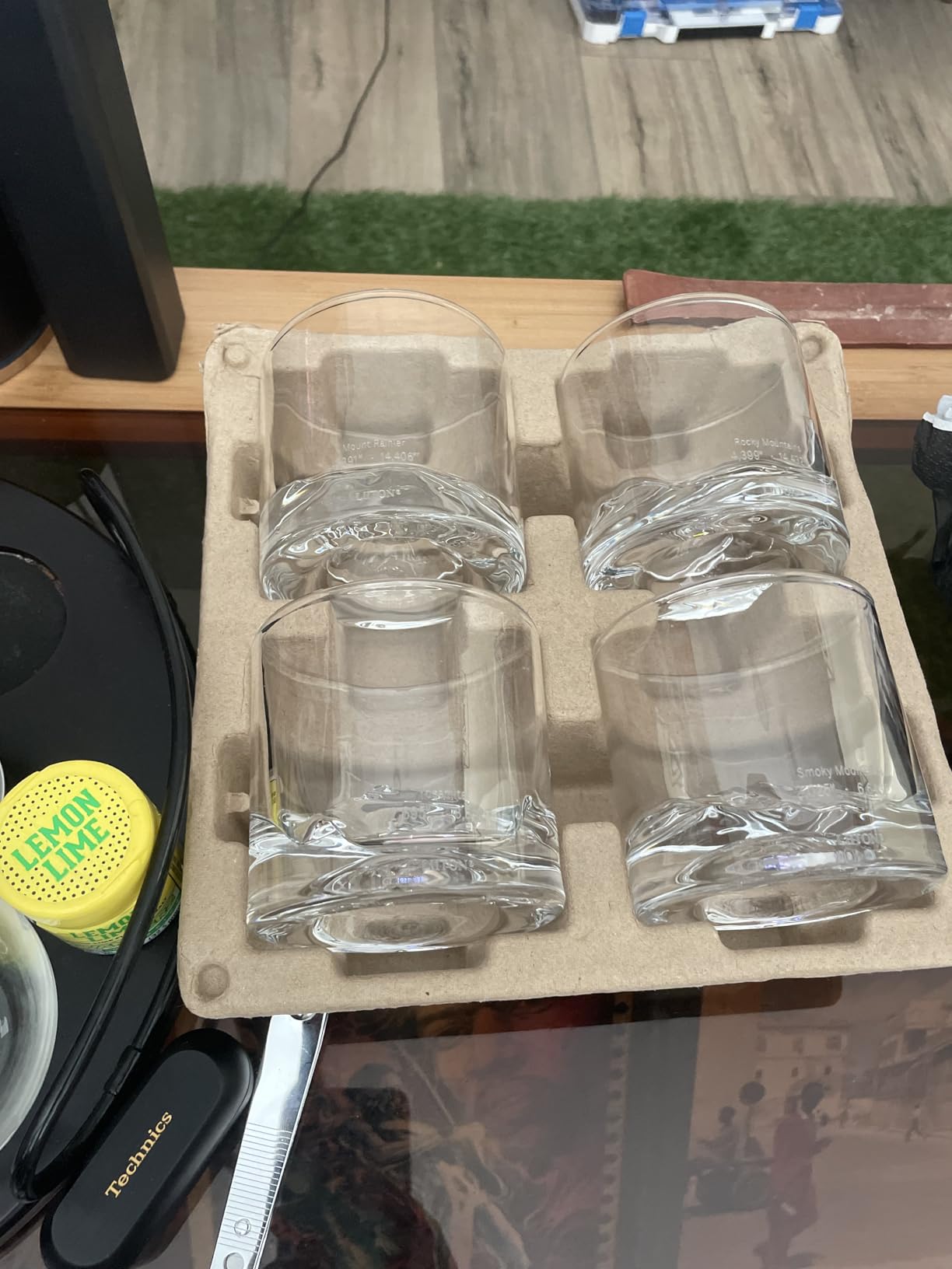 LIITON Mount Fuji Heavy Crystal Whiskey Glasses Gift Set of 2, Thick Freezable Bourbon Glass 1lb Each, Premium Whiskey Gifts for Men, Frozen Crystal Chills Cocktails, 10 oz customer photo 2