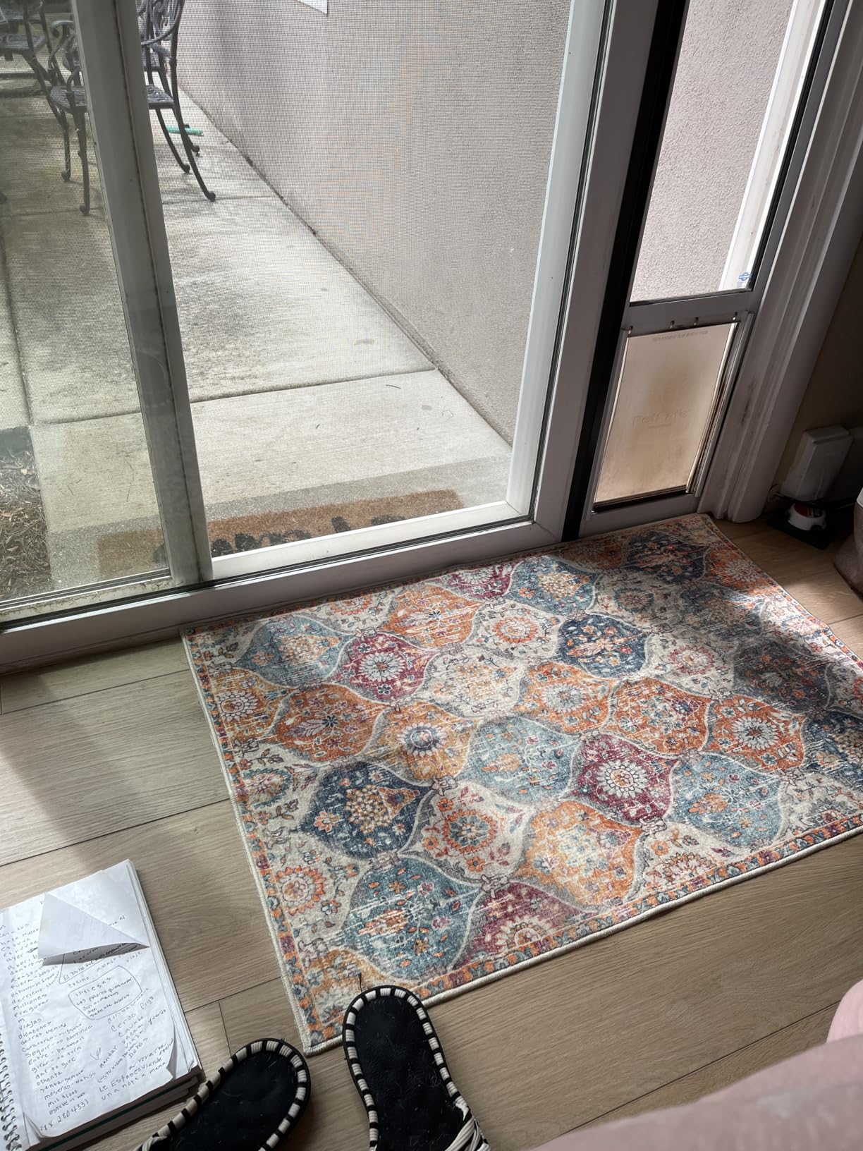 Lahome Moroccan Machine Washable Rugs for Living Room, 4x6 Rug for Bedroom Non-Slip Vintage Trellis Ultra-Thin Throw Carpet for Dining Room Office Nursery Elise, Cream/Multi customer photo 2