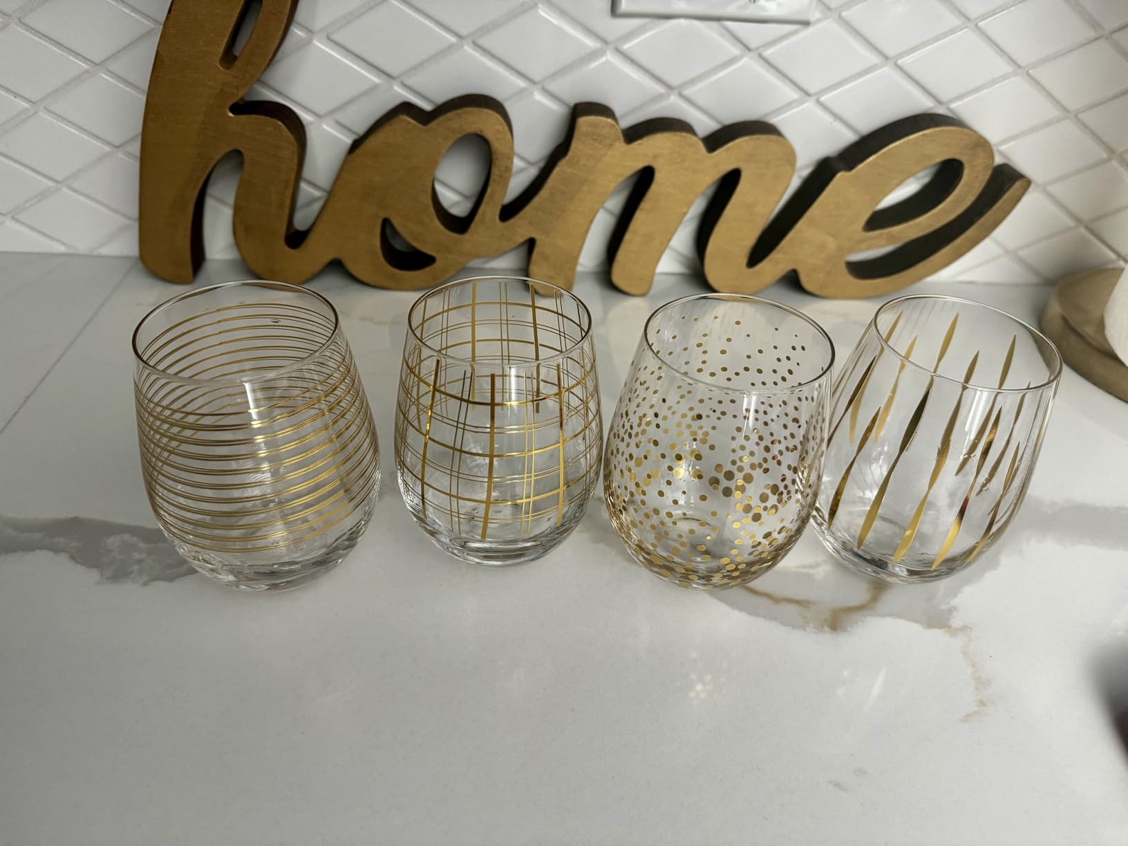 Joeyan Etched Champagne Flutes Glasses Cups,Handmade Mouth Blown Aesthetics Glassware Art Decoration,Home Bar Essentials,Gifts for Wedding Anniversary Daily Use,Set of 4,9.8 oz,Dishwasher Safe customer photo 2