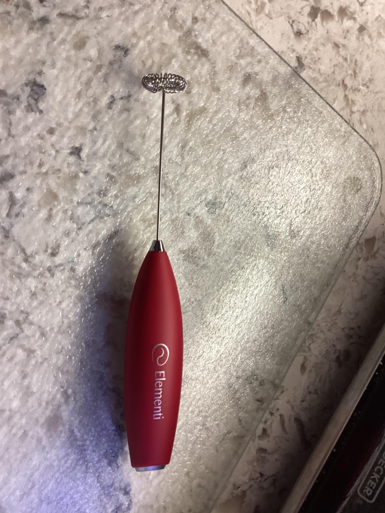 Elementi Drink Mixer Handheld - Electric Stirrer and Powerful Protein Powder Mixer Wand, Easy-to-Use Mini Frother Wand for Quick Delicious Cocktails, Milk Frother and Coffee Stirrers (Black) customer photo 2