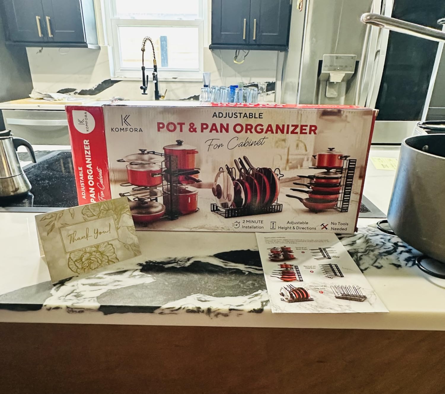 Pots and Pans Organizer Under Cabinet - 8-Tier Adjustable Pan Organizer Rack for Cabinet - Heavy-Duty Pot & Pan Organizer - Perfect to Store Pots, Pans, Lids - Easy Kitchen Organization and Storage customer photo 2