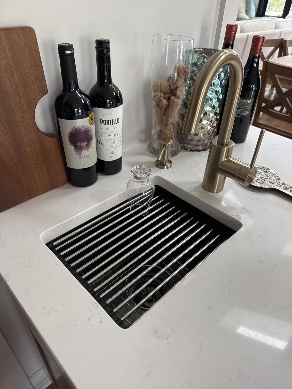 21 Inch Undermount Bar Sink, 21x18 Workstation 16 Gauge Stainless Steel Undermount Outdoor Kitchen Sink for RV Wet Bar Prep Basin customer photo 1
