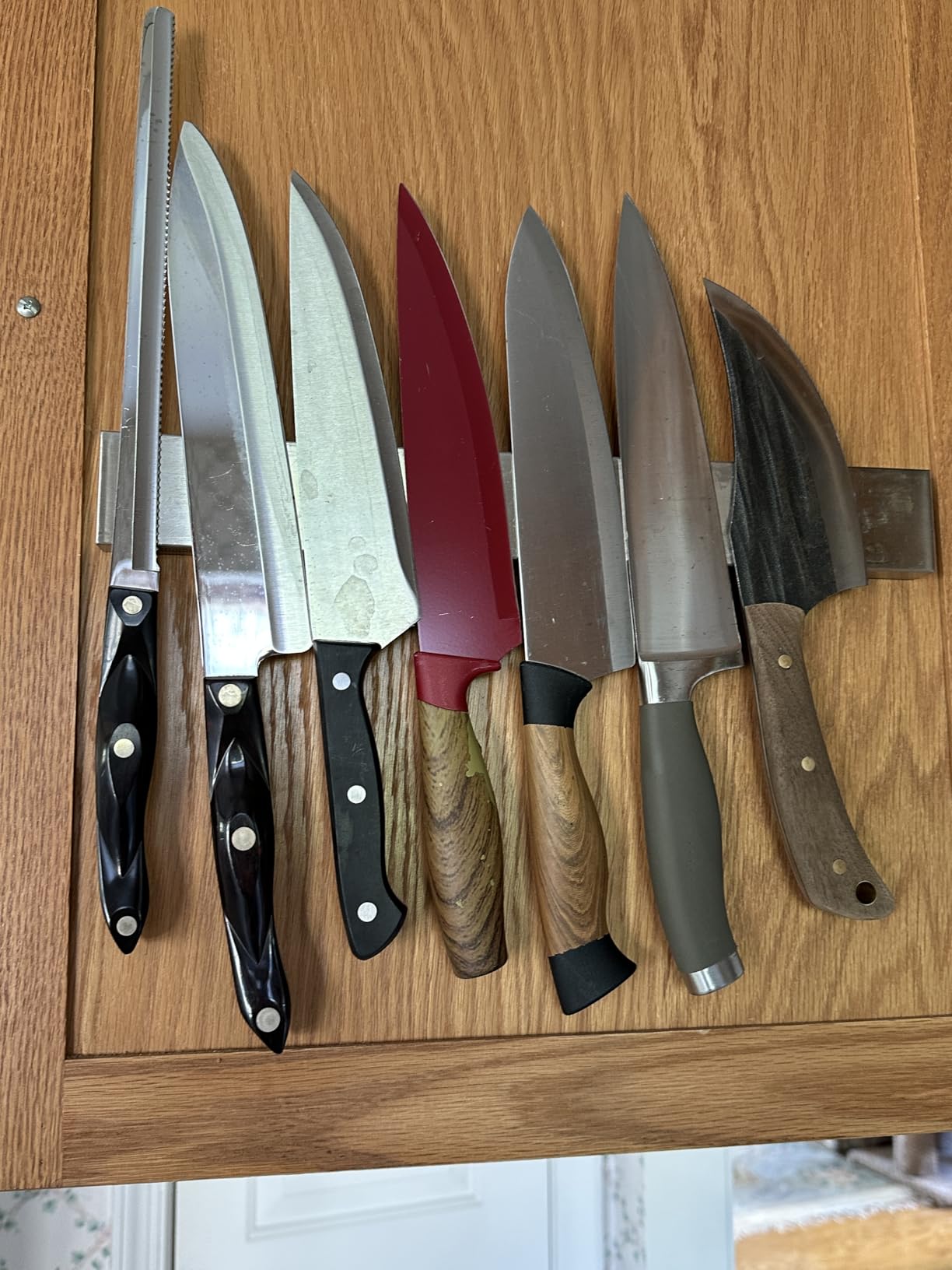 Magnetic Knife Holder for Wall, Knife Magnetic Strip Magnetic Knife Holder for Refrigerator Mount Knife Rack Kitchen Utensil Holder Metal Tool Holder Knife Block Kitchen Organizers Accessories 10 Inch customer photo 1