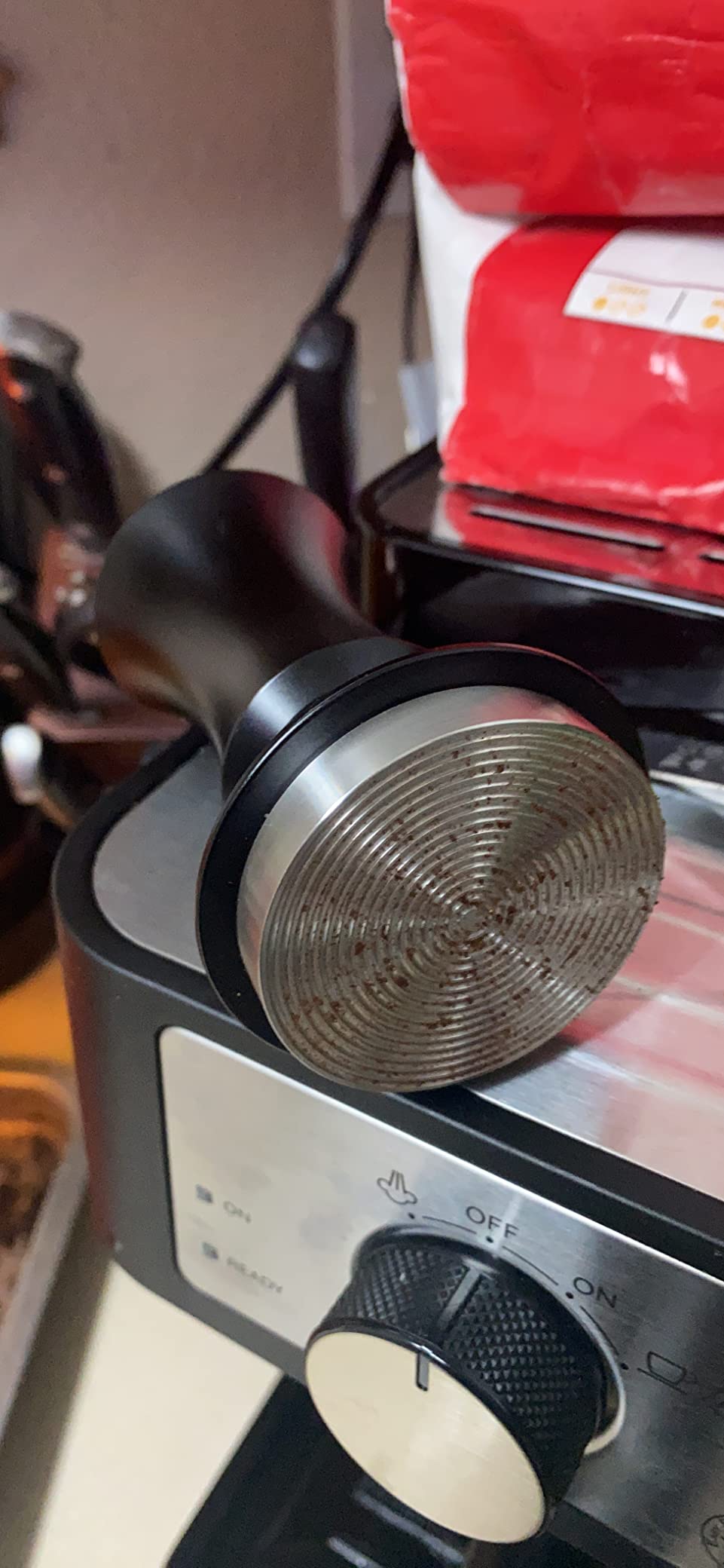 V5 Espresso Tamper, 58.3MM 2 Spring-loaded Calibrated Tamper with Stainless Steel Ripple Base, Walnut Wooden-Handle Tamper Compatible with Gaggia series Espresso Machine Portafilter and 58mm E61 Group customer photo 2