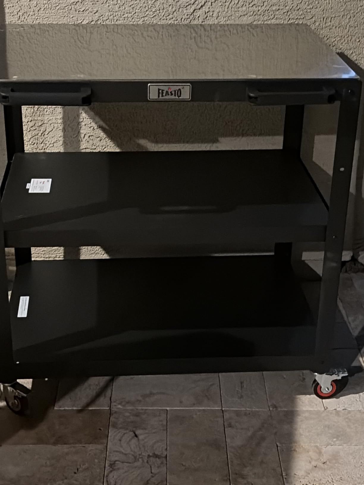 Feasto 36''x 24'' Heavy-Duty Outdoor Pizza Oven Table, 304 Stainless Steel Grill Table with Lockable Wheels for Pizza Ovens & Griddles, 3-Shelf Prep Table for Deck, Patio BBQ & Parties customer photo 1