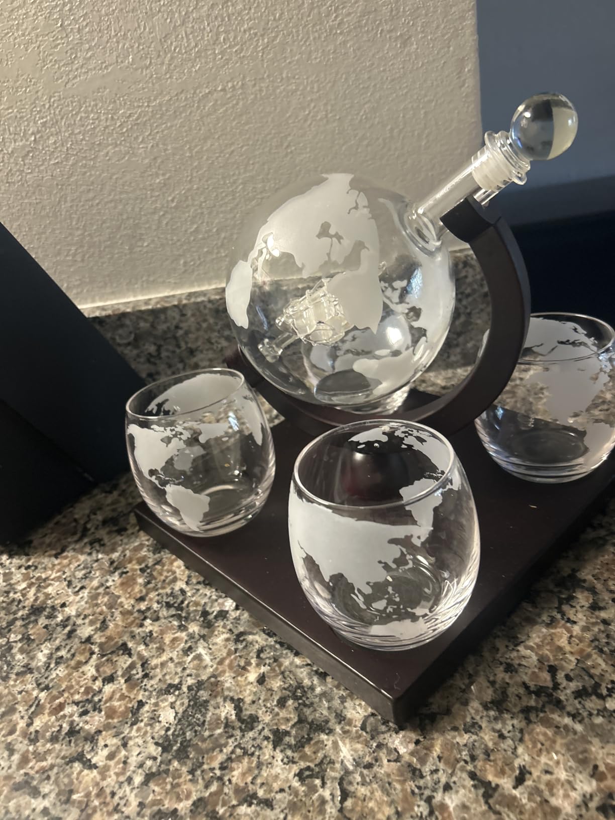 Whiskey Decanter Set for Men with 4 Drinking Glasses for Cognac, Bourbon, Rum, Scotch, Liquor Crystal Clear Decanter Sets House Warming Gifts New Home Whiskey Gifts for Men Dad Him customer photo 2