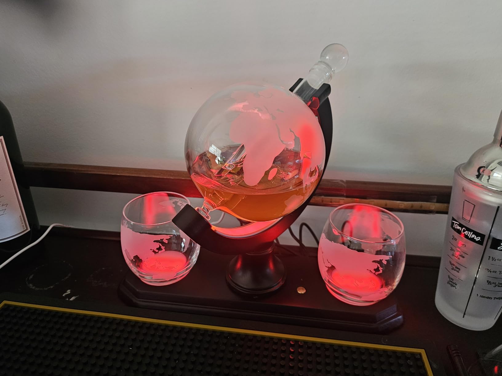 Gifts for Men Dad Christmas, Kollea Globe Whiskey Decanter Set with Space Rocket Inside, 7 Colors Led Liquor Decanter, Cool Gifts for Husband Brother Whiskey Lover, for Birthday Anniversary Home Bar customer photo 1