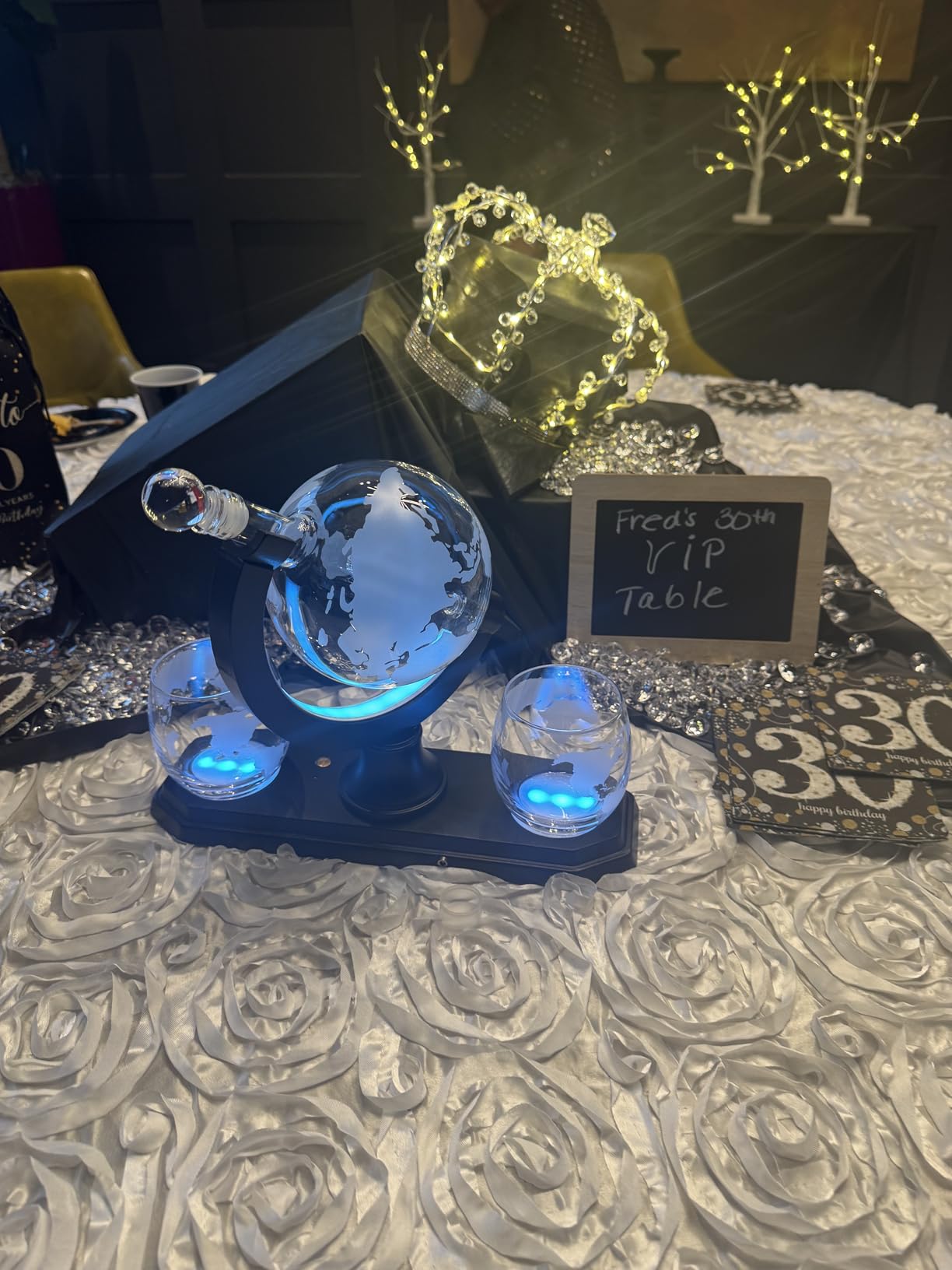 Gifts for Men Dad Christmas, Kollea Globe Whiskey Decanter Set with Space Rocket Inside, 7 Colors Led Liquor Decanter, Cool Gifts for Husband Brother Whiskey Lover, for Birthday Anniversary Home Bar customer photo 2